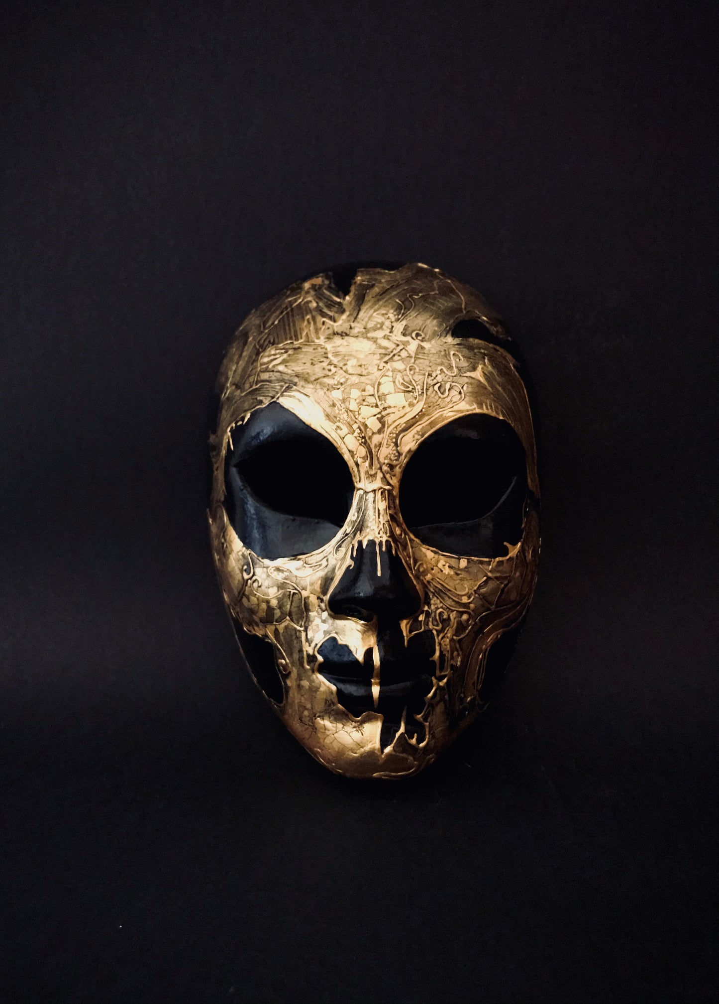 Handmade Black and Gold Masquerade Mask – Venetian Style Costume & Party Mask
