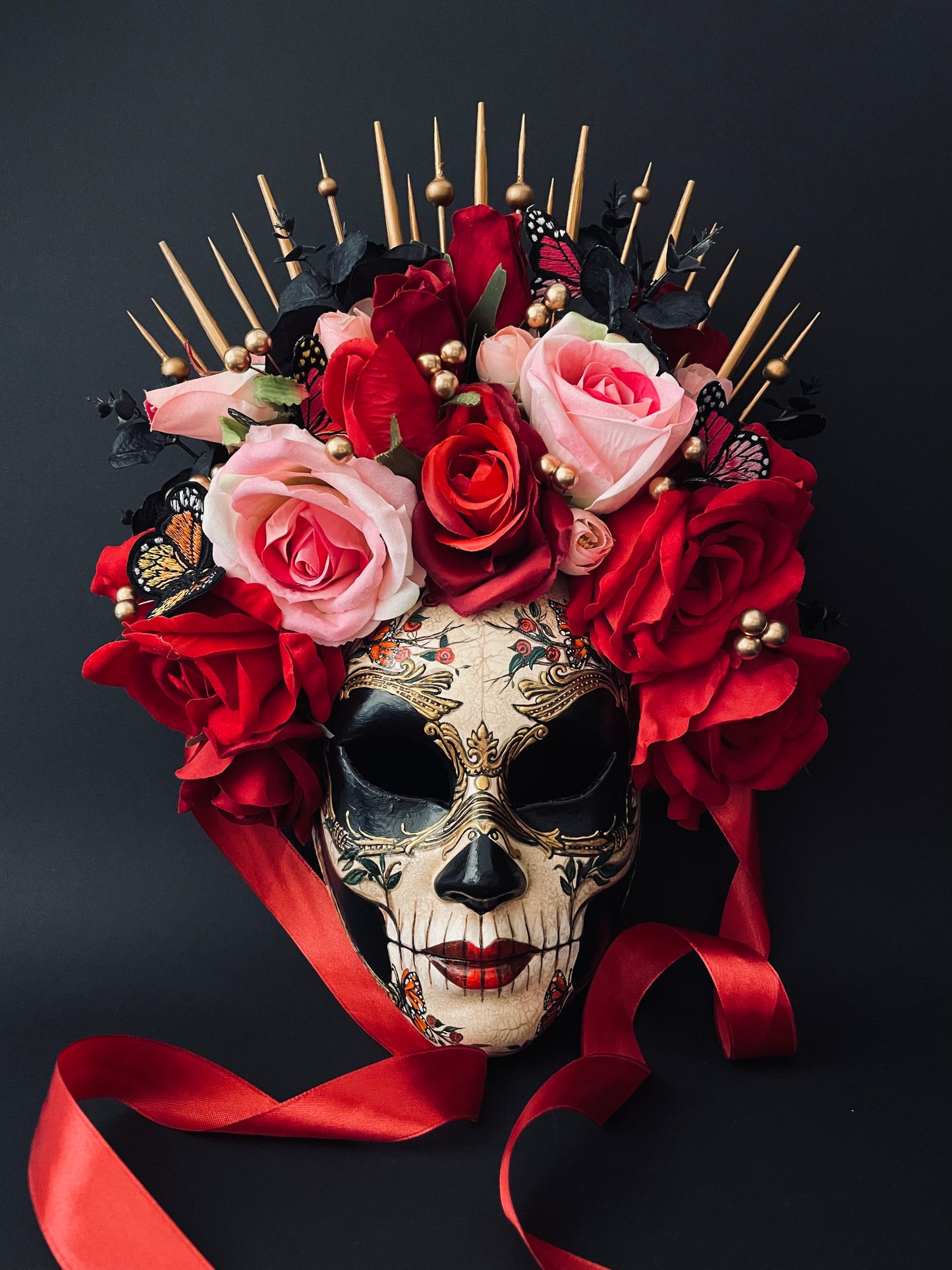 Catrina mask with butterflies