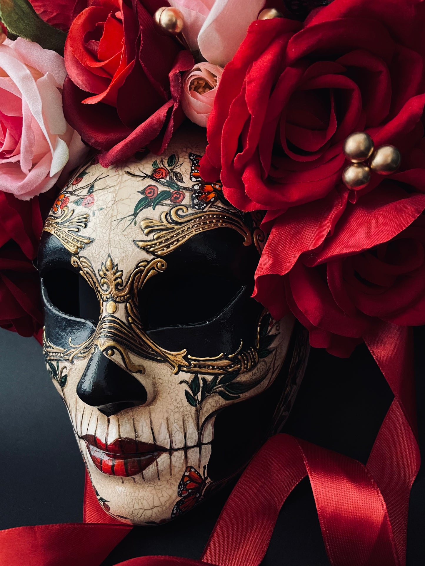 Catrina mask with butterflies