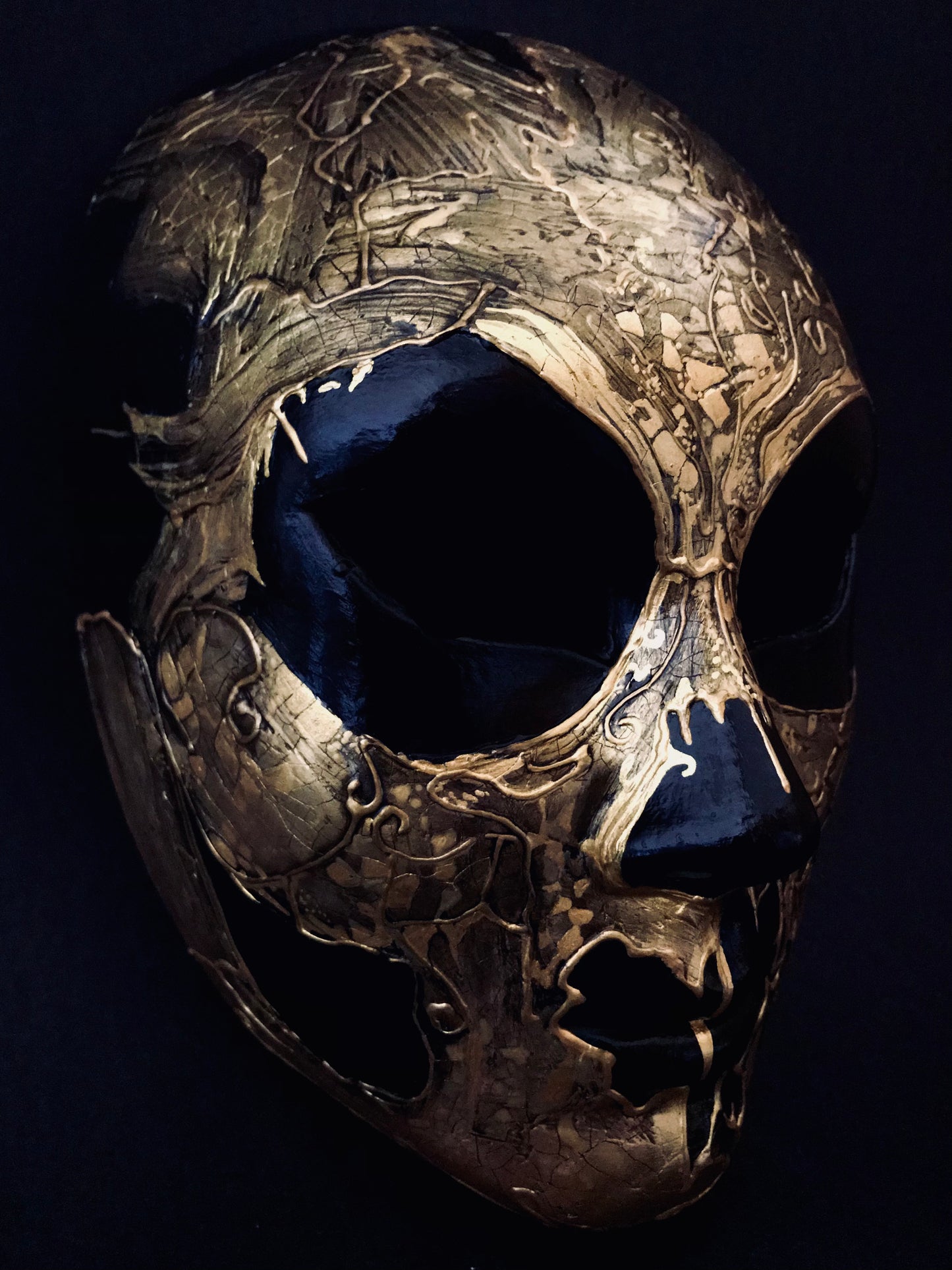 Handmade Black and Gold Masquerade Mask – Venetian Style Costume & Party Mask