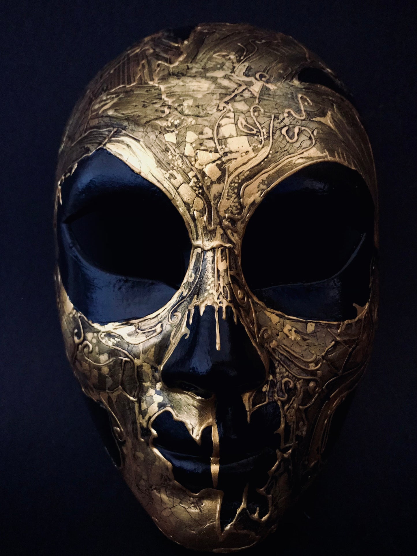 Handmade Black and Gold Masquerade Mask – Venetian Style Costume & Party Mask