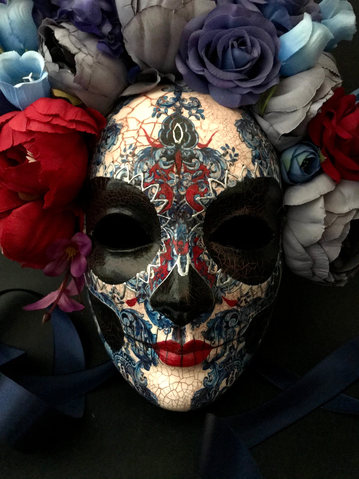 Blue and red Catrina