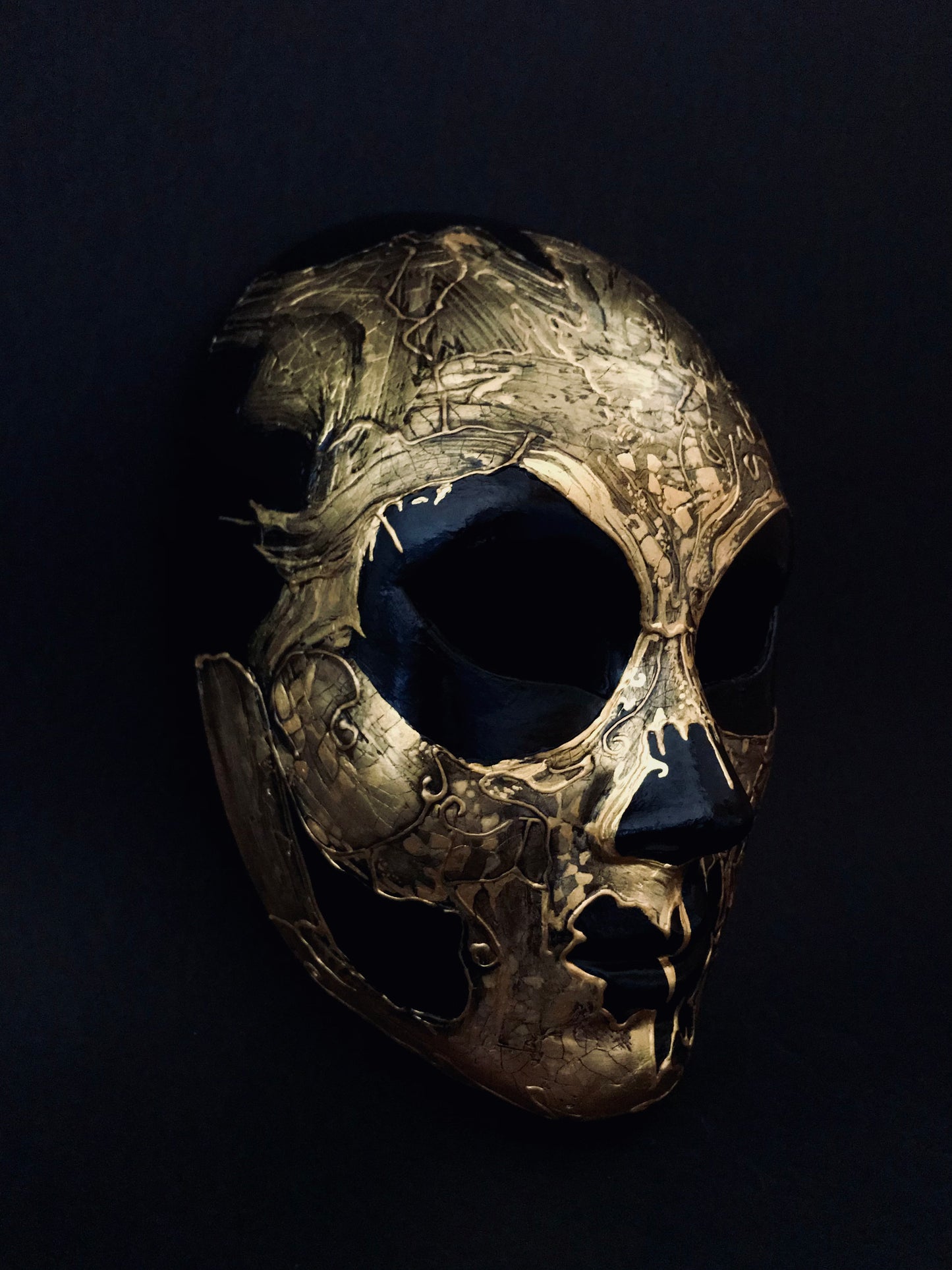 Handmade Black and Gold Masquerade Mask – Venetian Style Costume & Party Mask