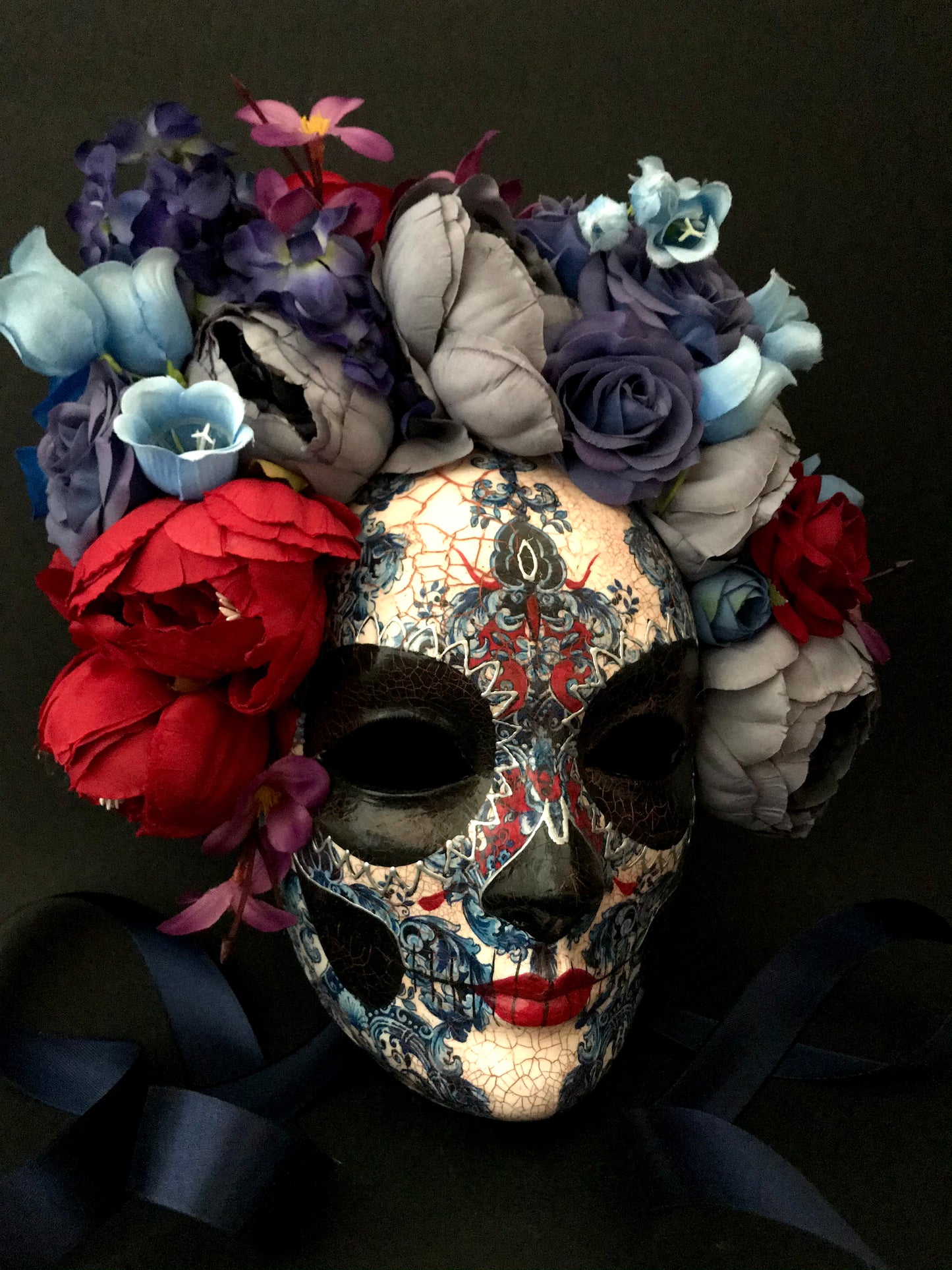 Blue and red Catrina