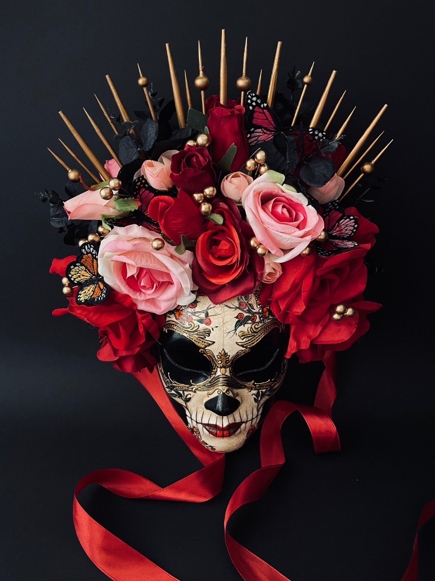 Catrina mask with butterflies