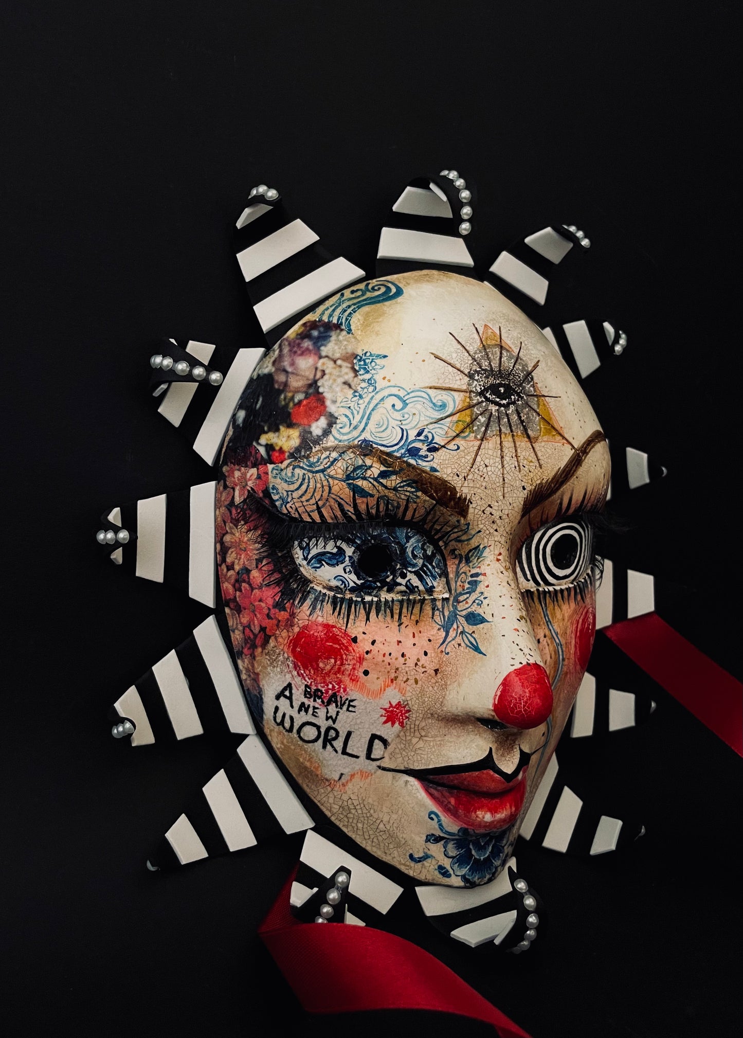 Moretta clown mask. Carnival mask