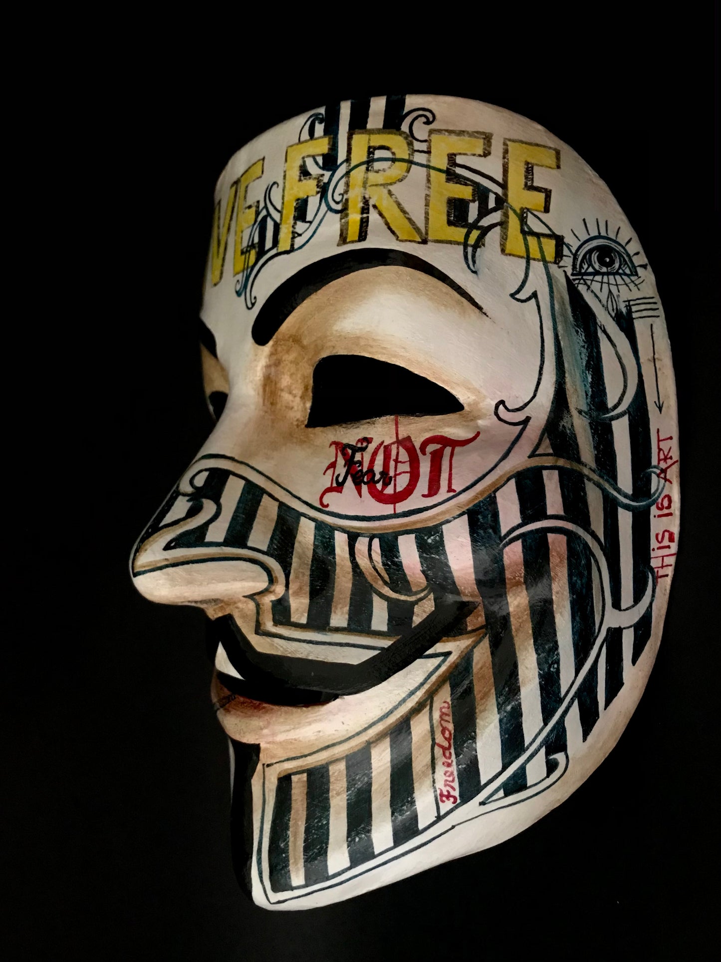 Anonymous mask with tattoos