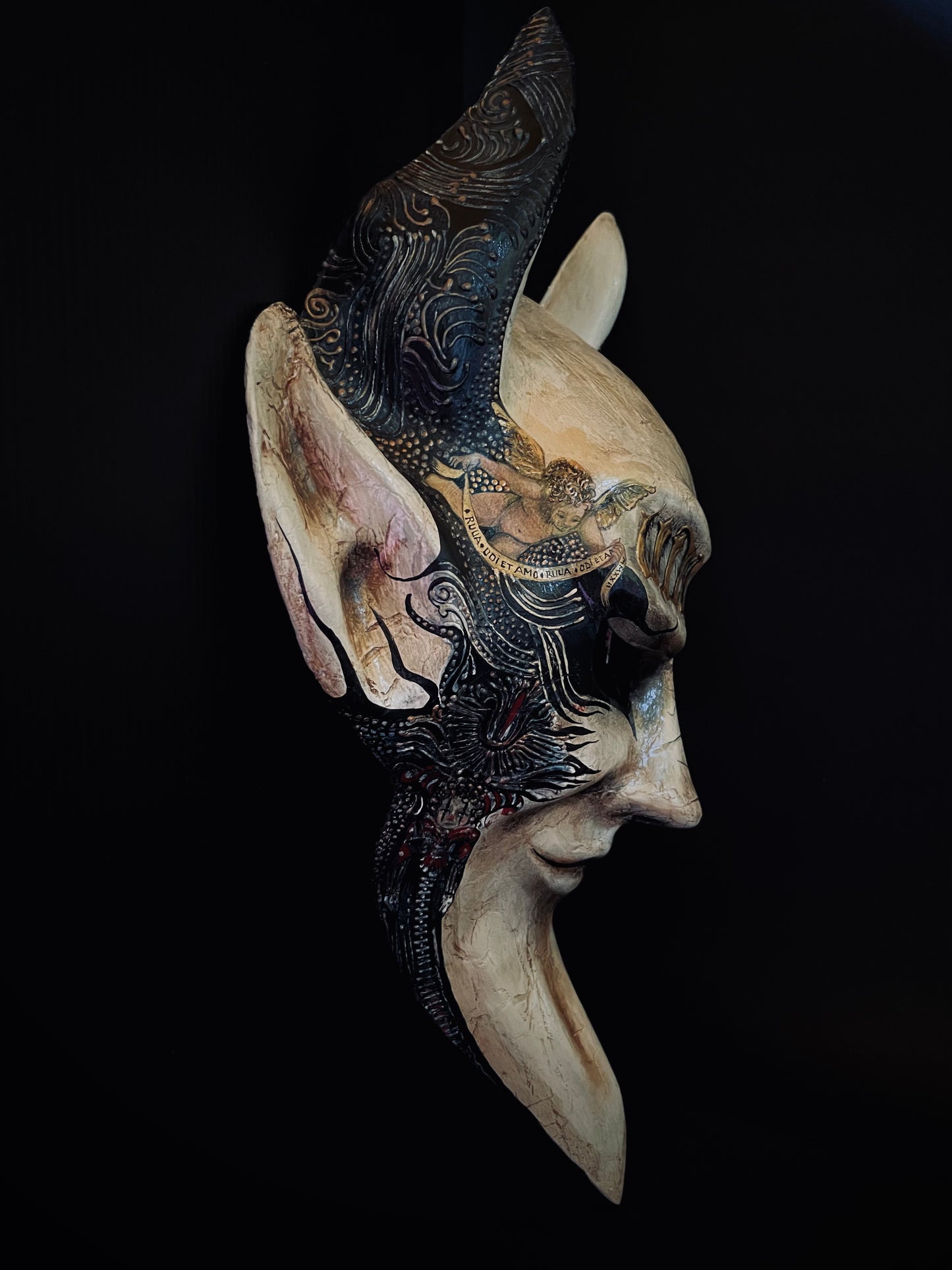 Devil mask with angels.Limited edition.