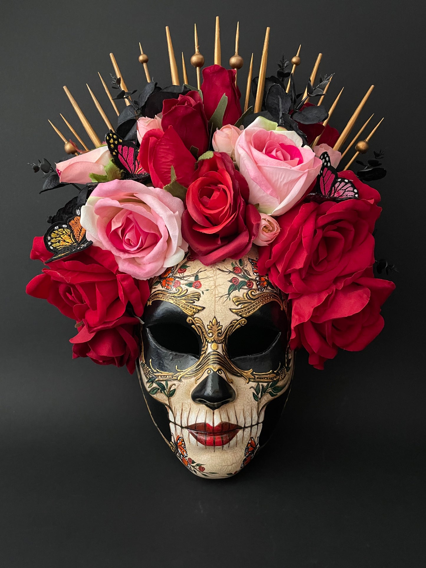 Catrina mask with butterflies
