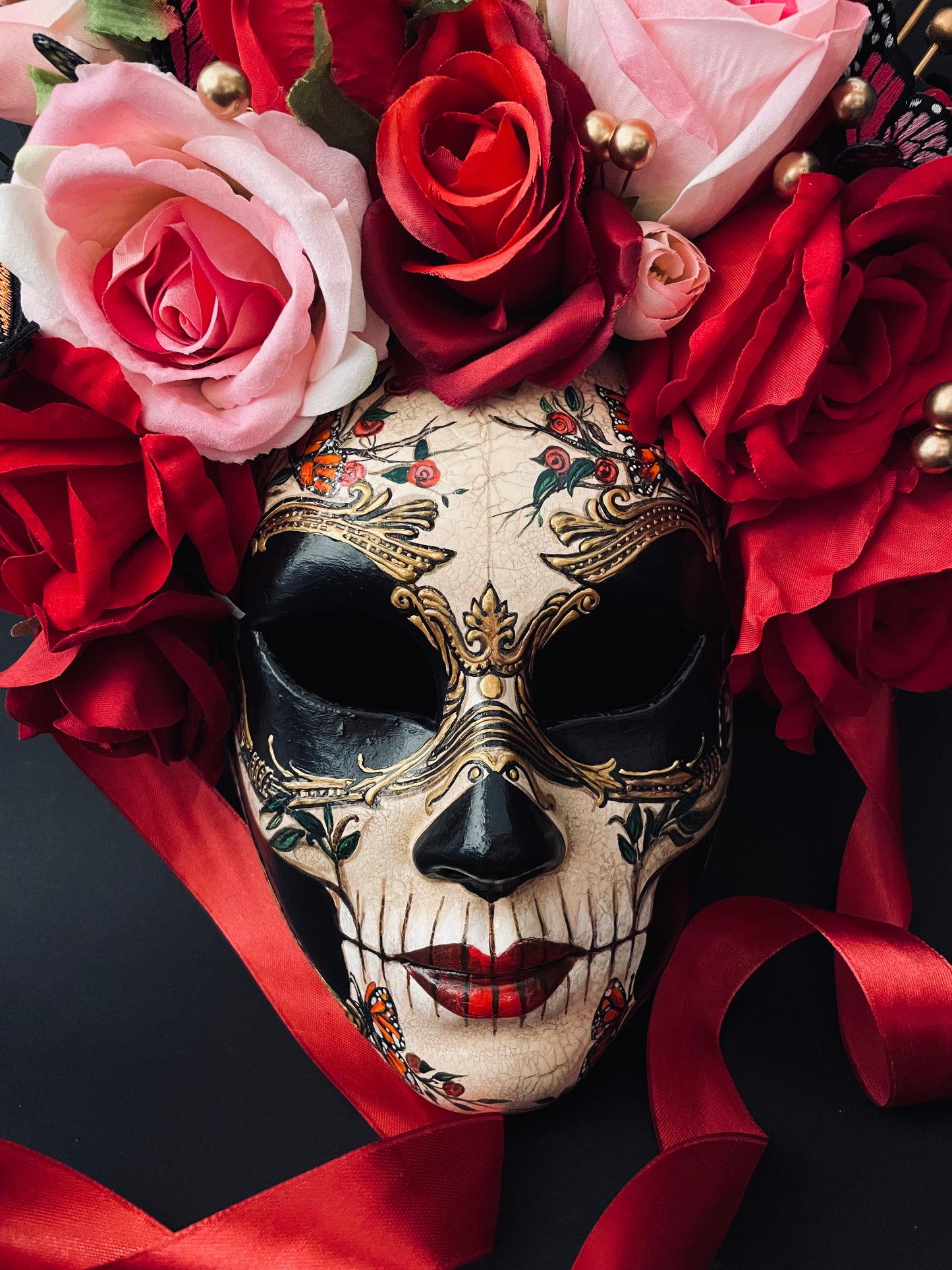 Catrina mask with butterflies
