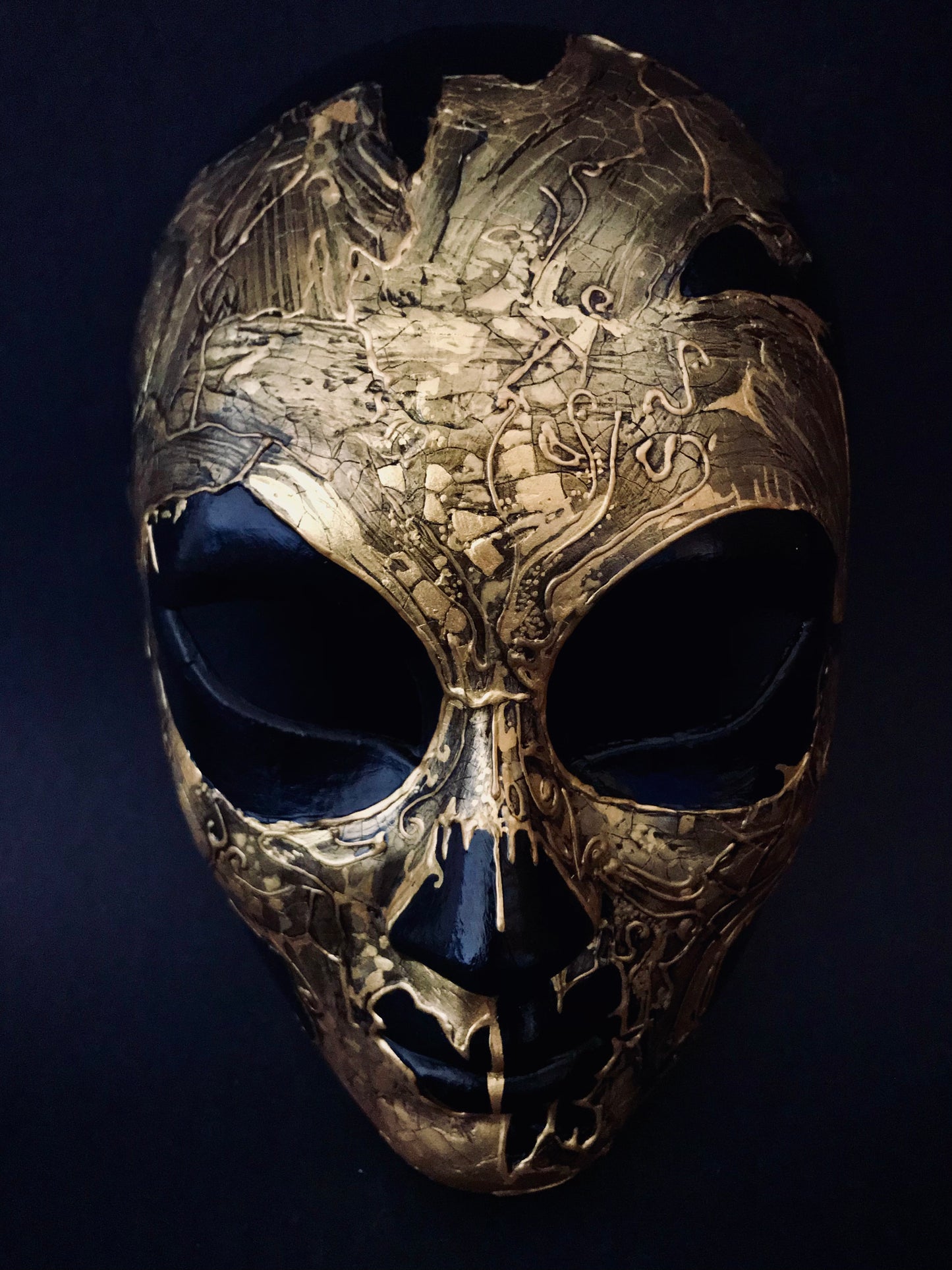 Handmade Black and Gold Masquerade Mask – Venetian Style Costume & Party Mask