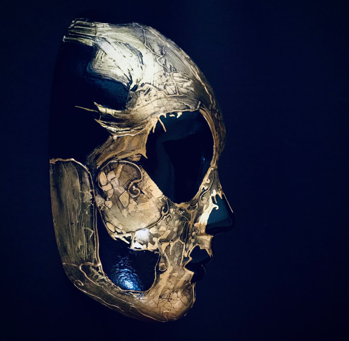 Handmade Black and Gold Masquerade Mask – Venetian Style Costume & Party Mask