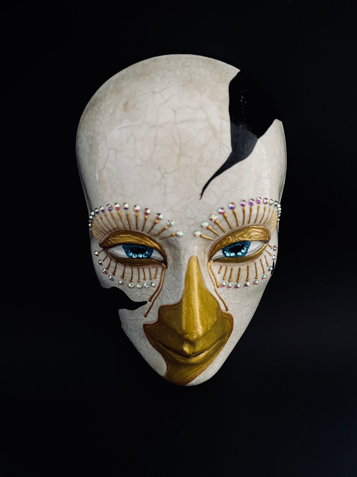 White and gold mask