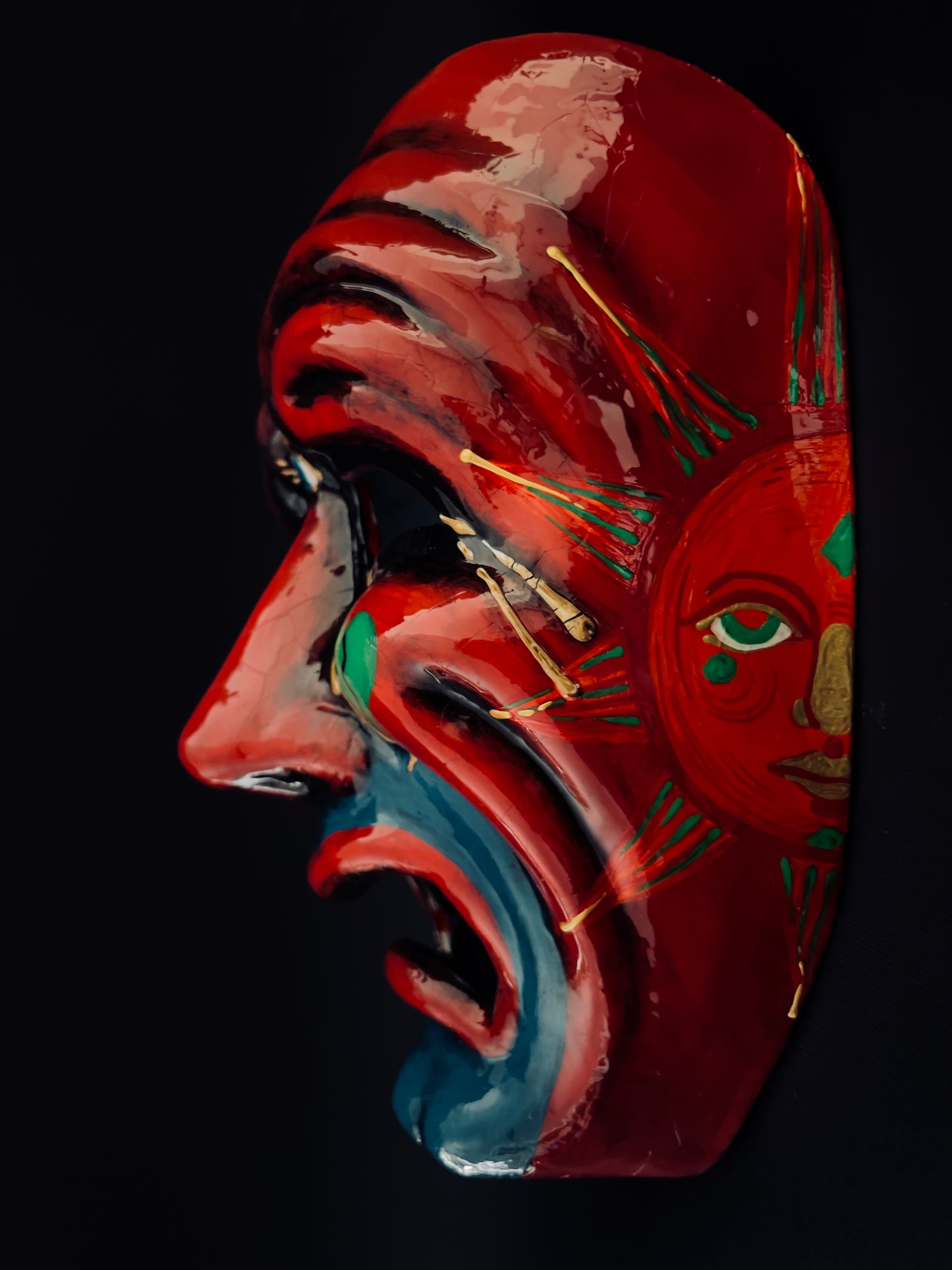 Red tragic clown