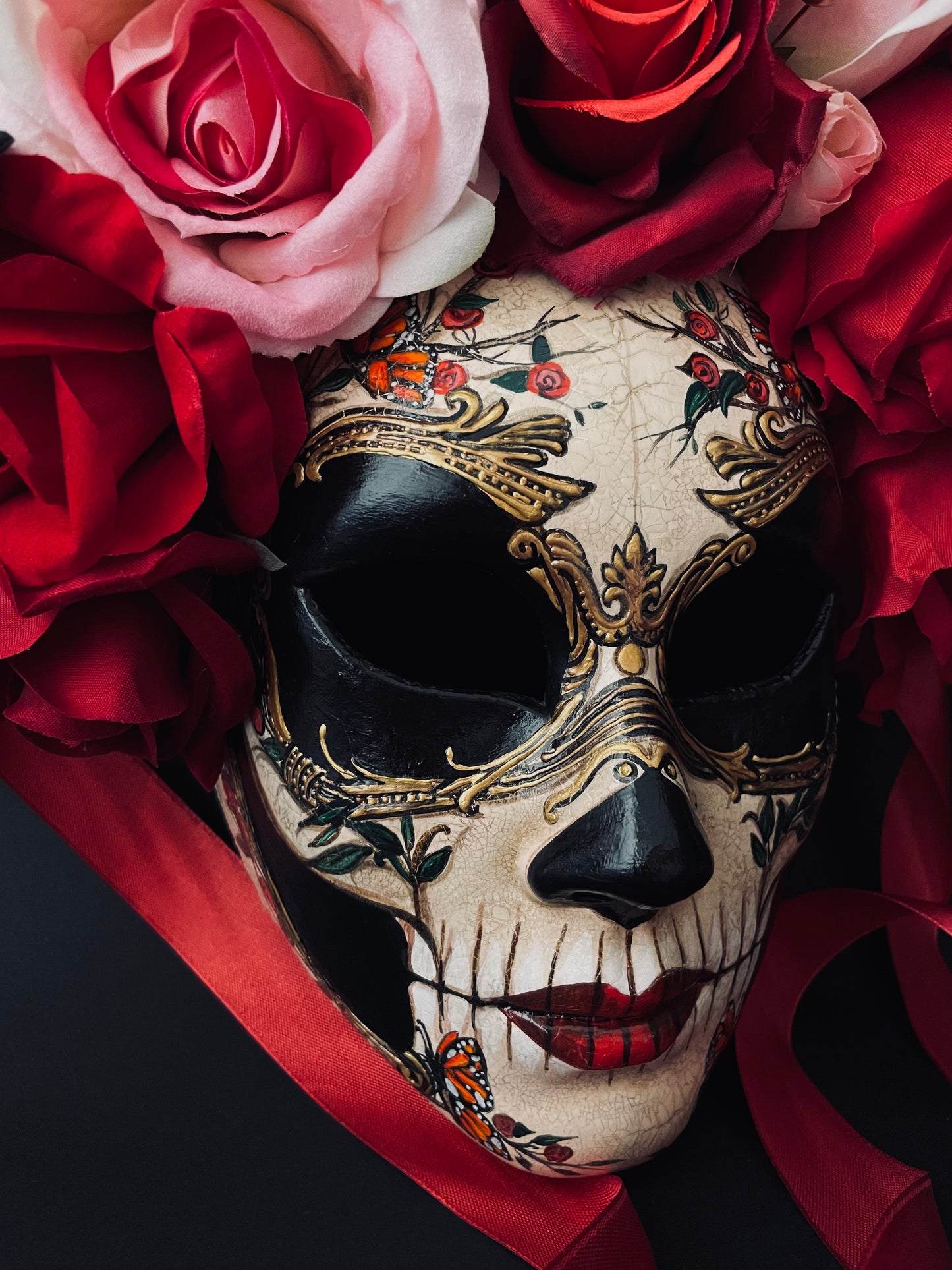 Catrina mask with butterflies