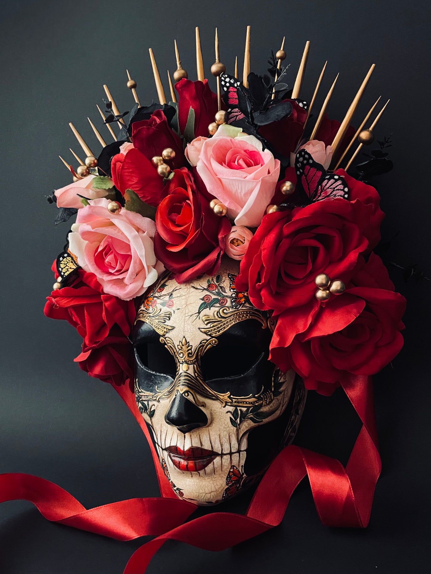 Catrina mask with butterflies