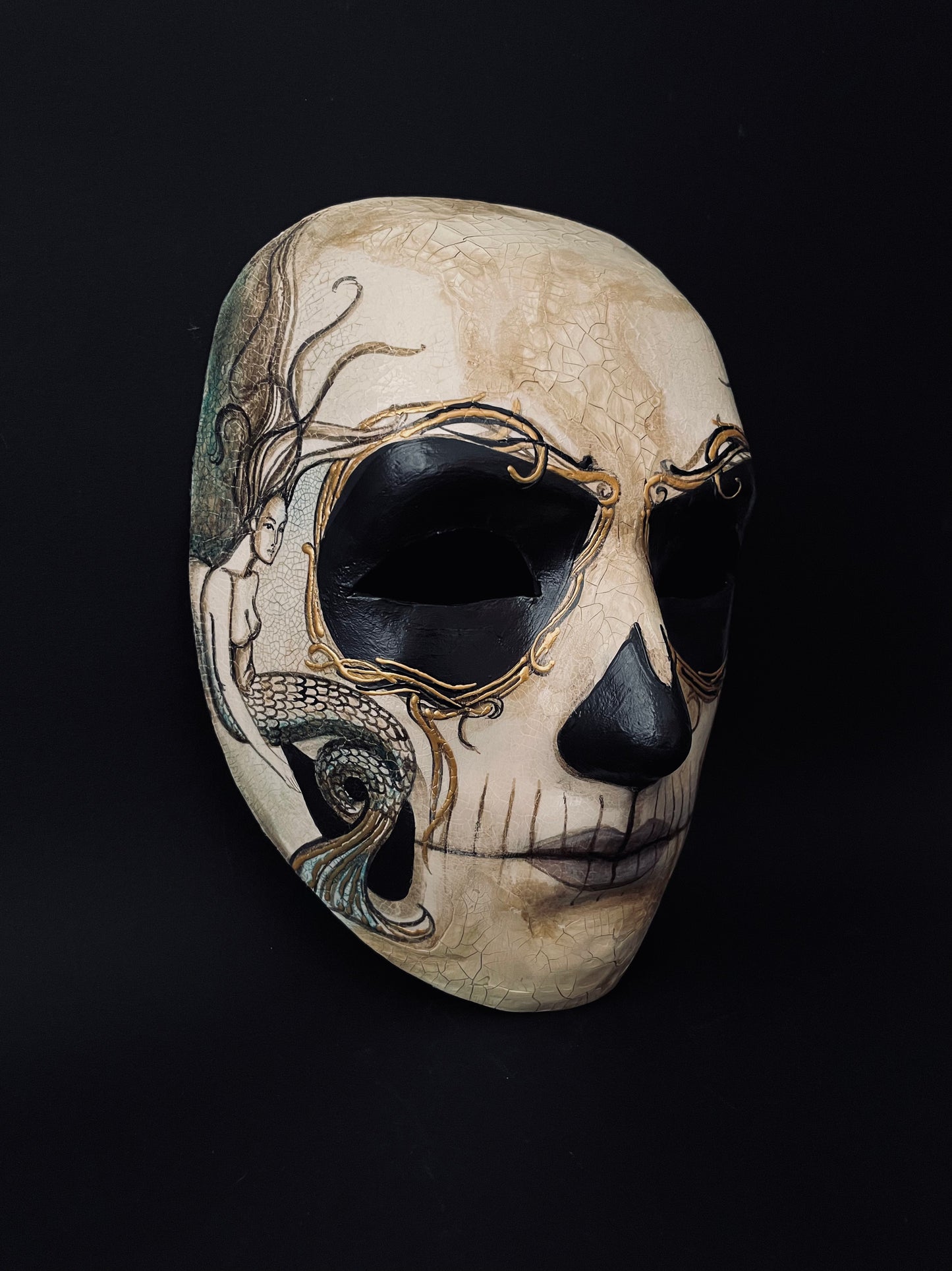 Day of the dead mask with mermaids