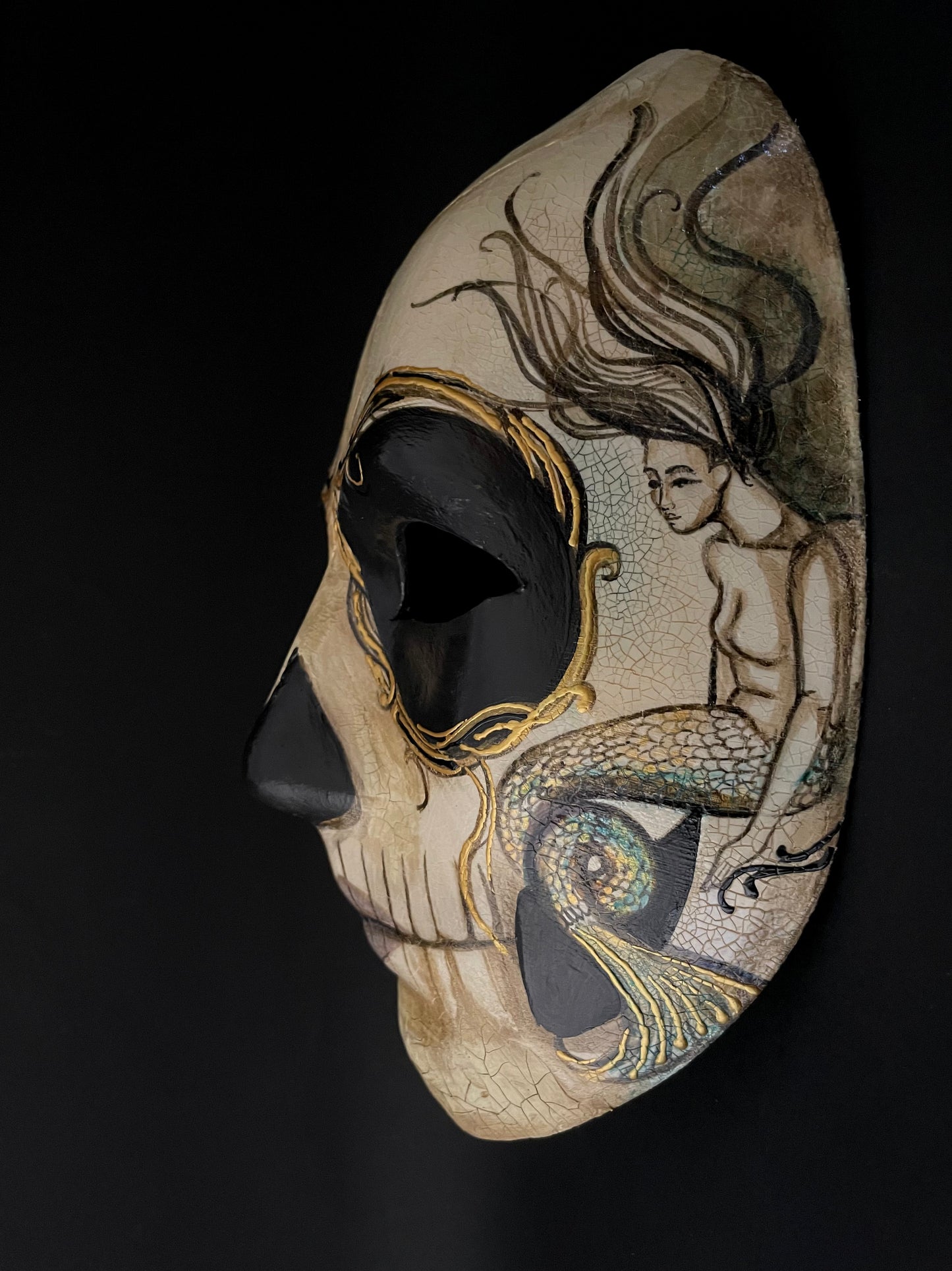 Day of the dead mask with mermaids