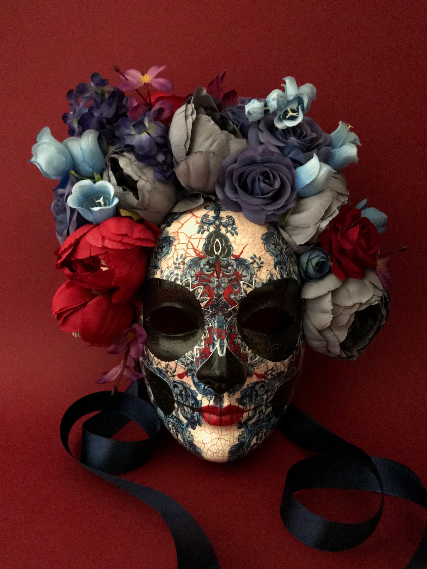 Blue and red Catrina