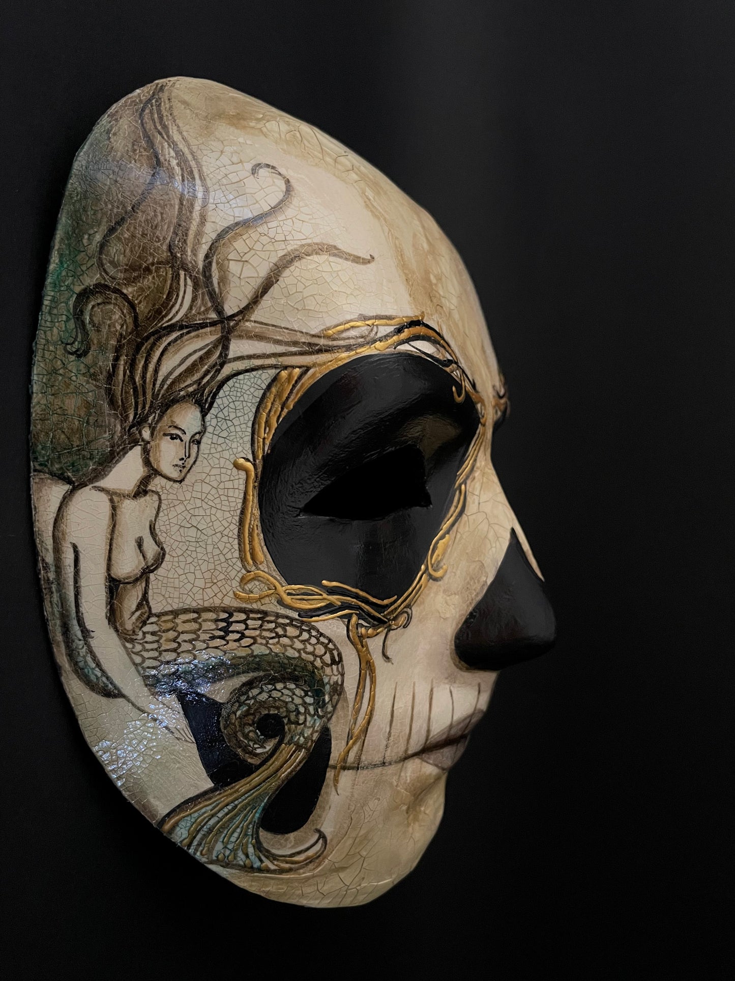 Day of the dead mask with mermaids
