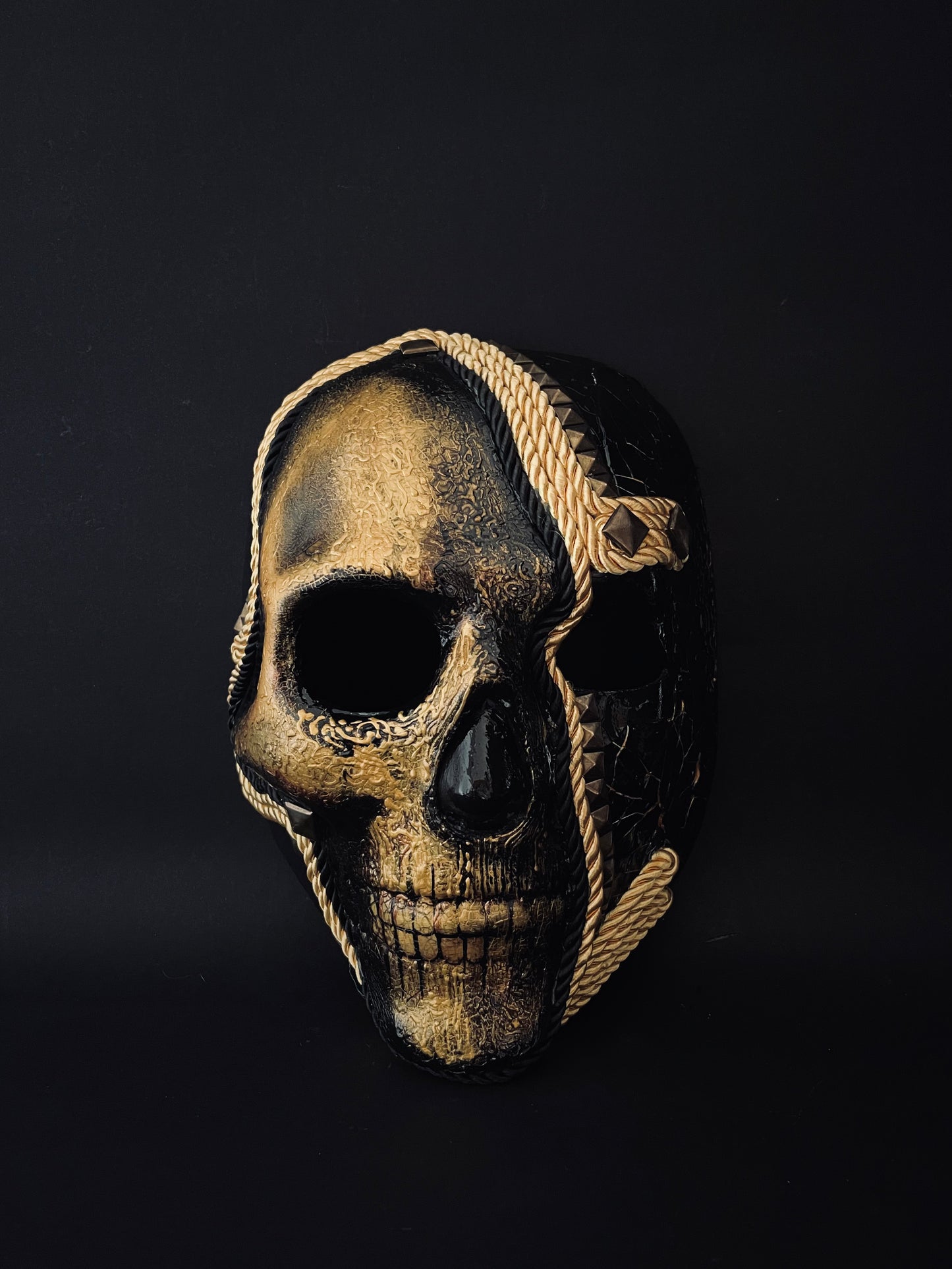 Skull mask.  Riveted skull mask