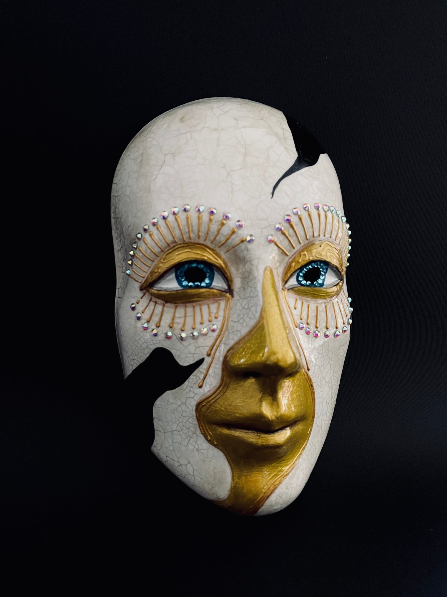 White and gold mask