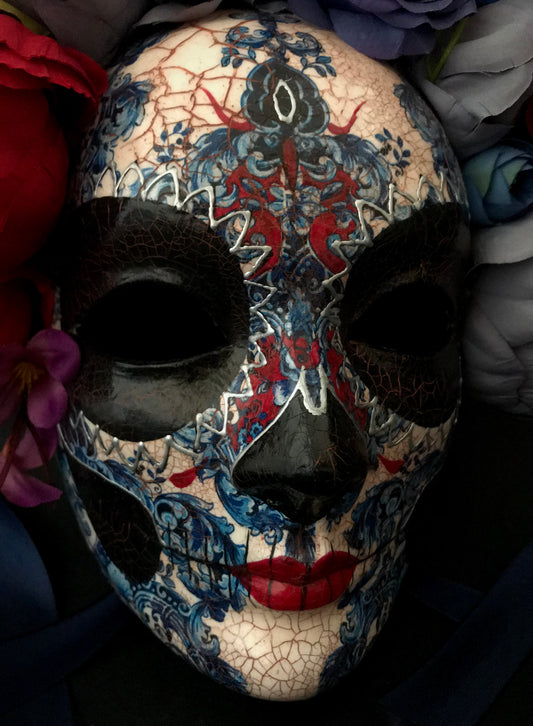 Blue and red Catrina