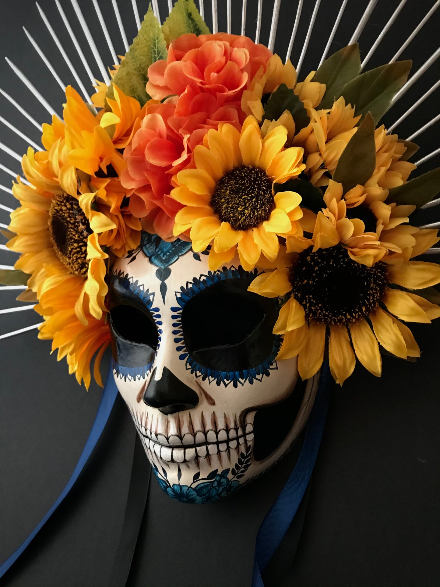 Blue Catrina with sunflowers