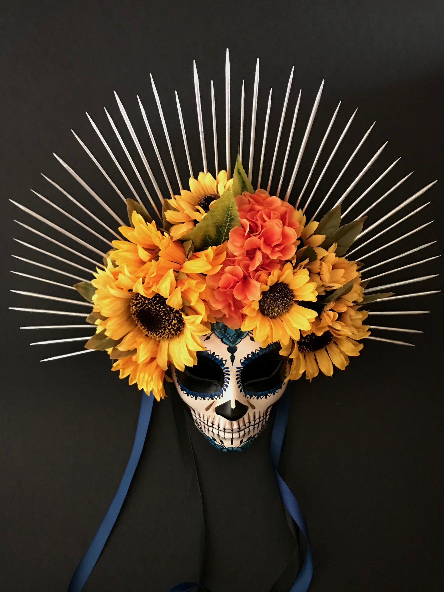 Blue Catrina with sunflowers