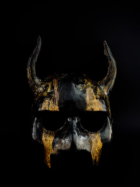 Half face black demon mask