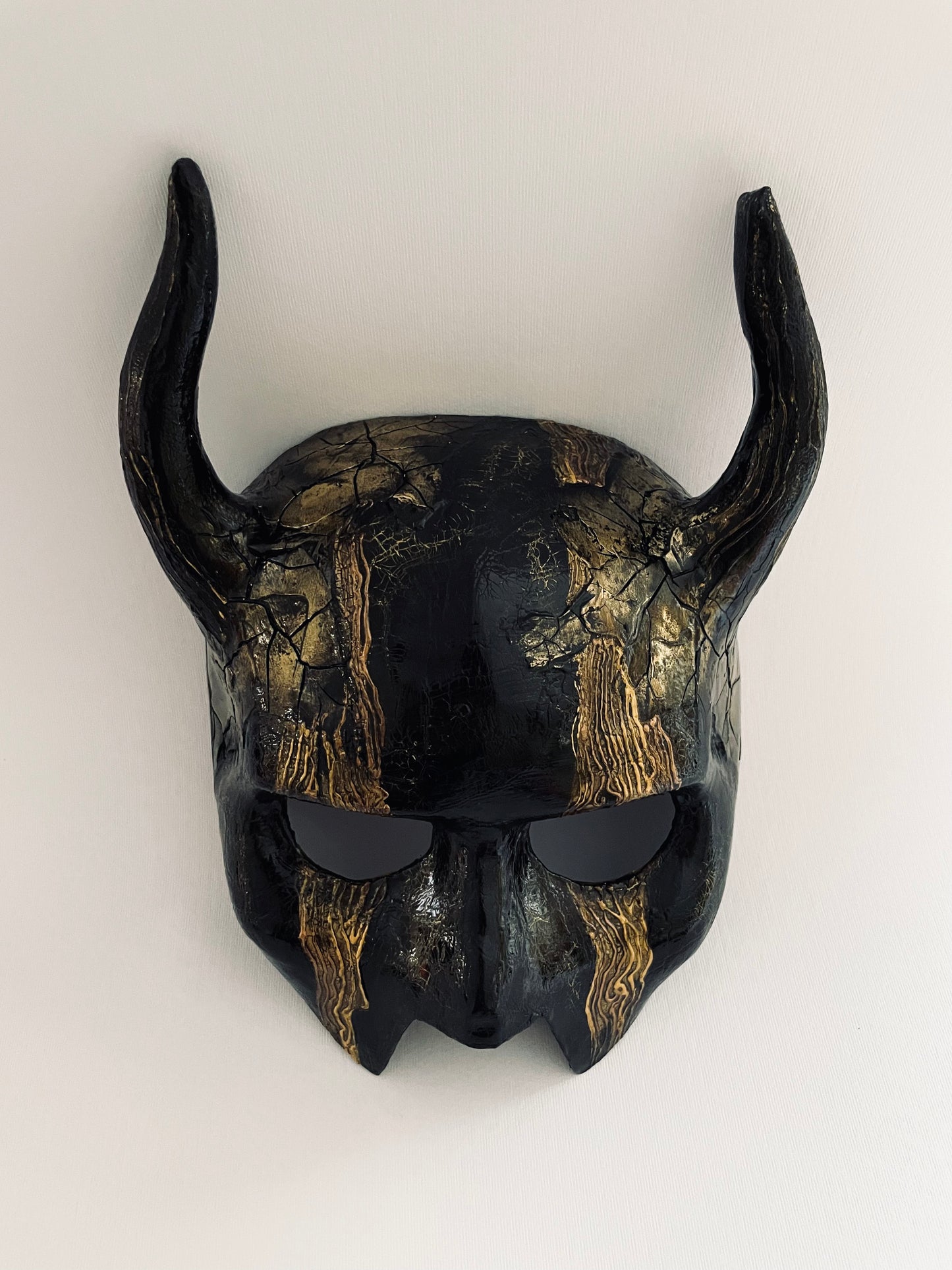 Half face black demon mask