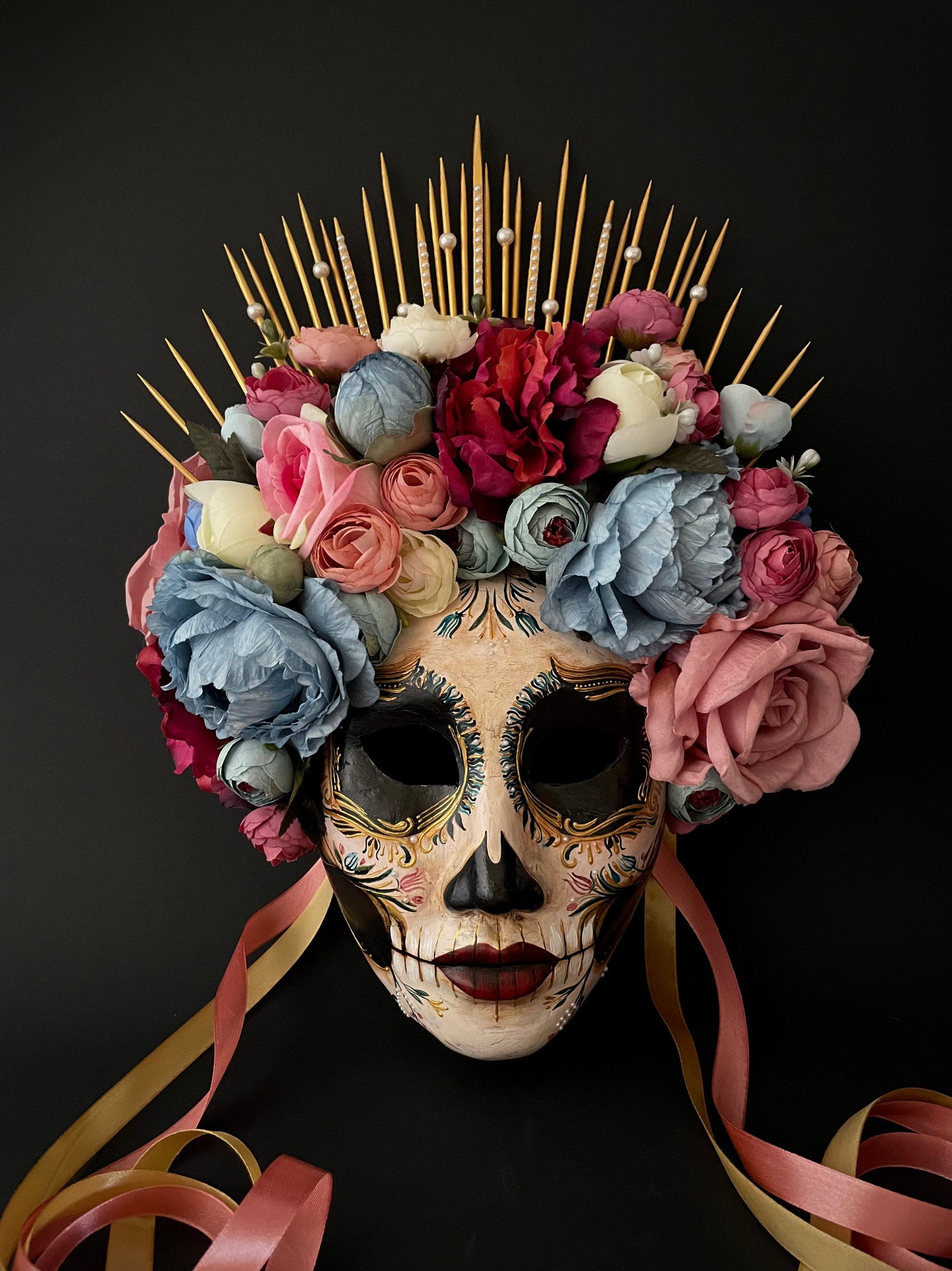 Baroque Catrina mask. Day of the dead mask.