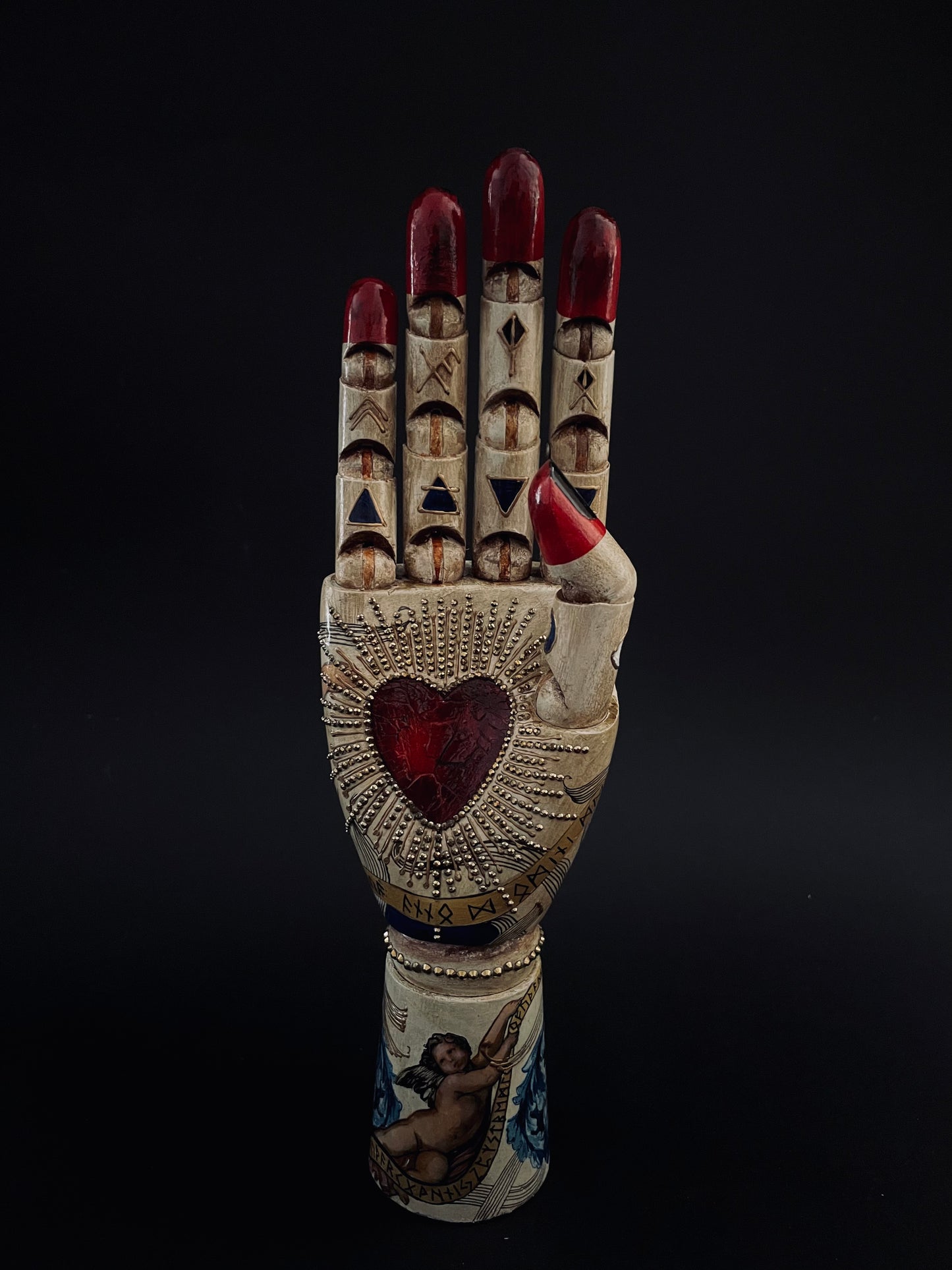 Wooden hand. Limited edition. Jewelry display.