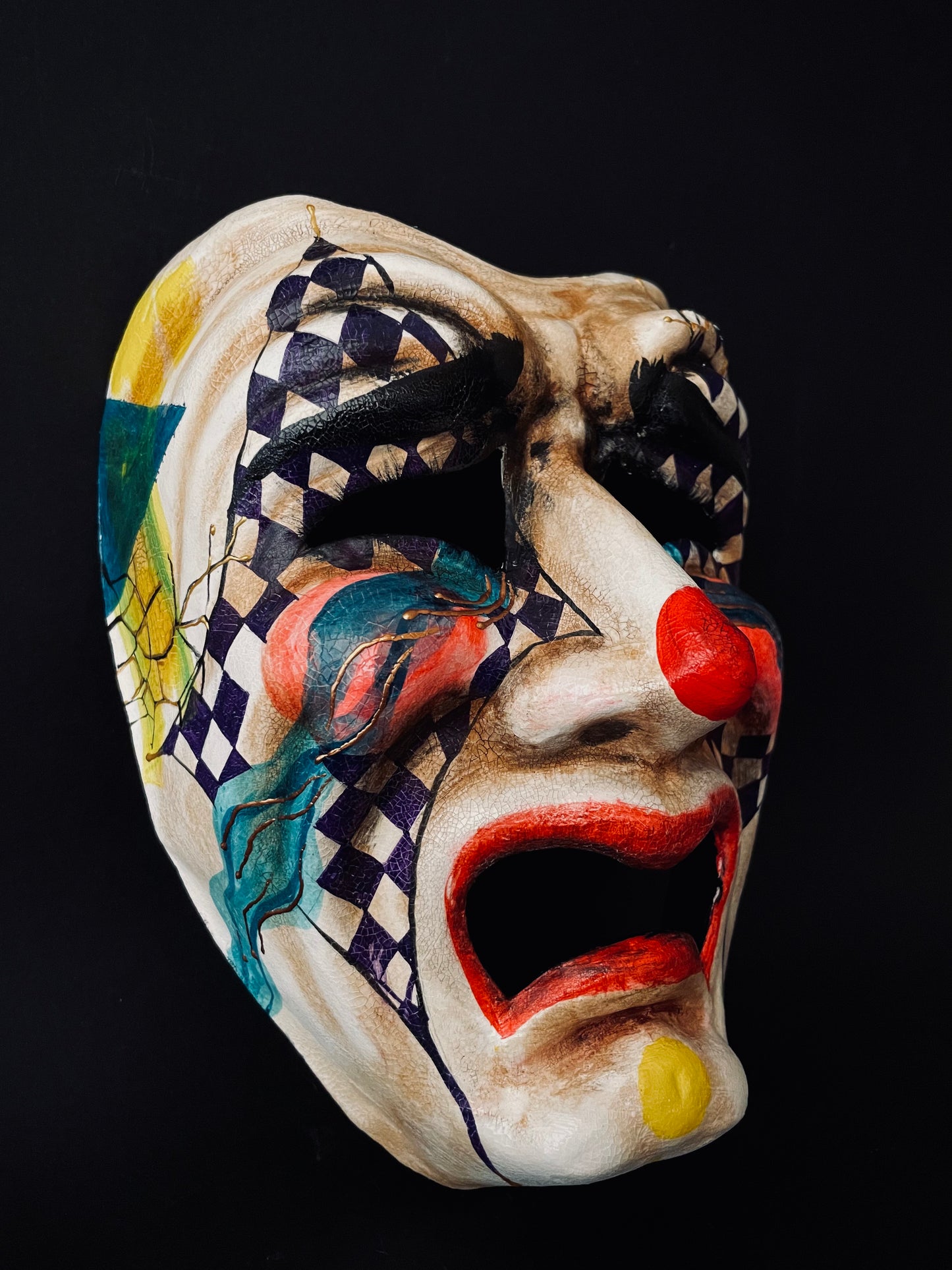 Tragedy mask. Tragic clown.