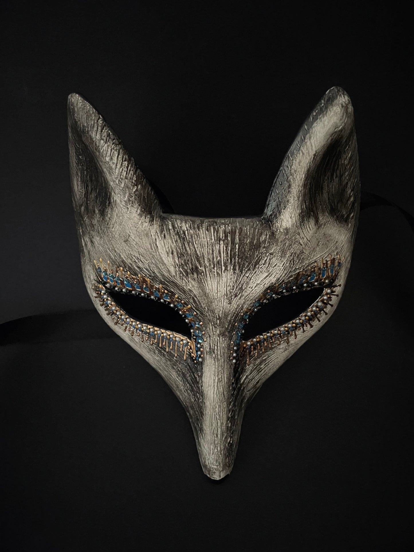 Grey fox mask. Animal mask.