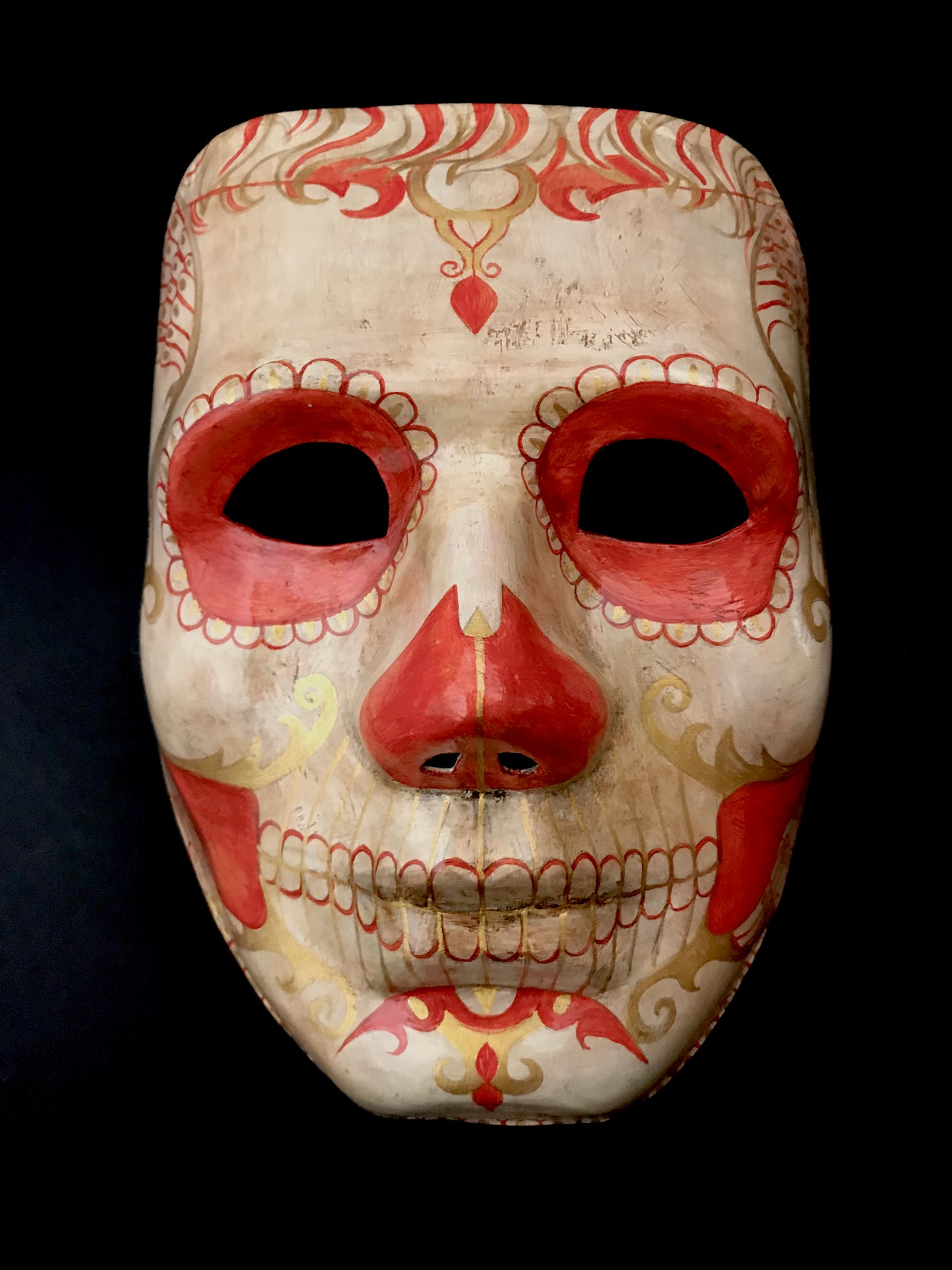 Red day of the dead mask