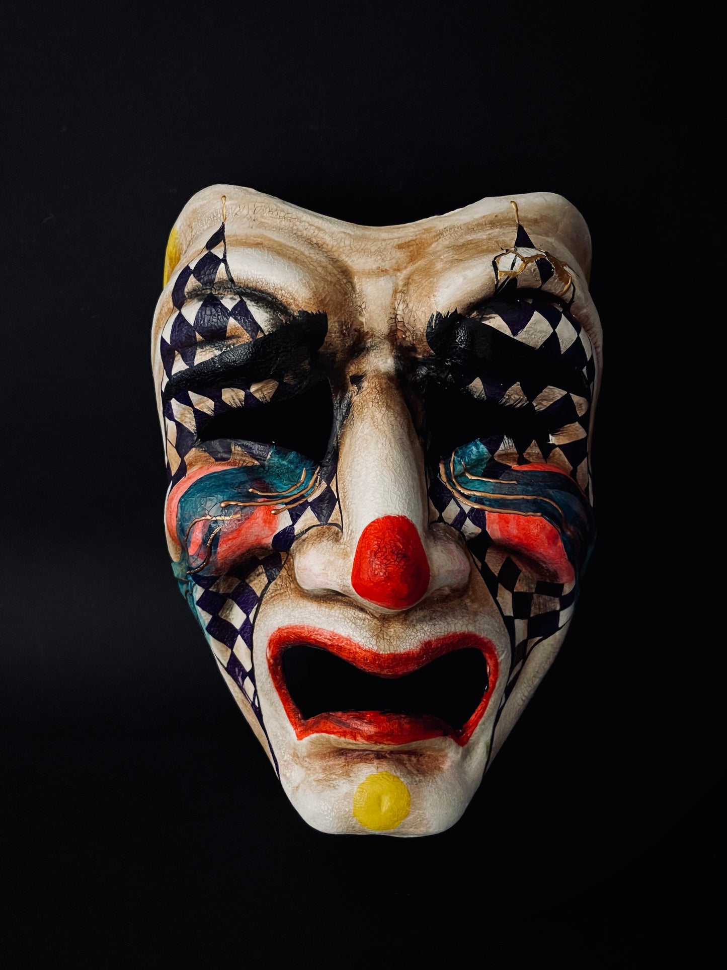 Tragedy mask. Tragic clown.