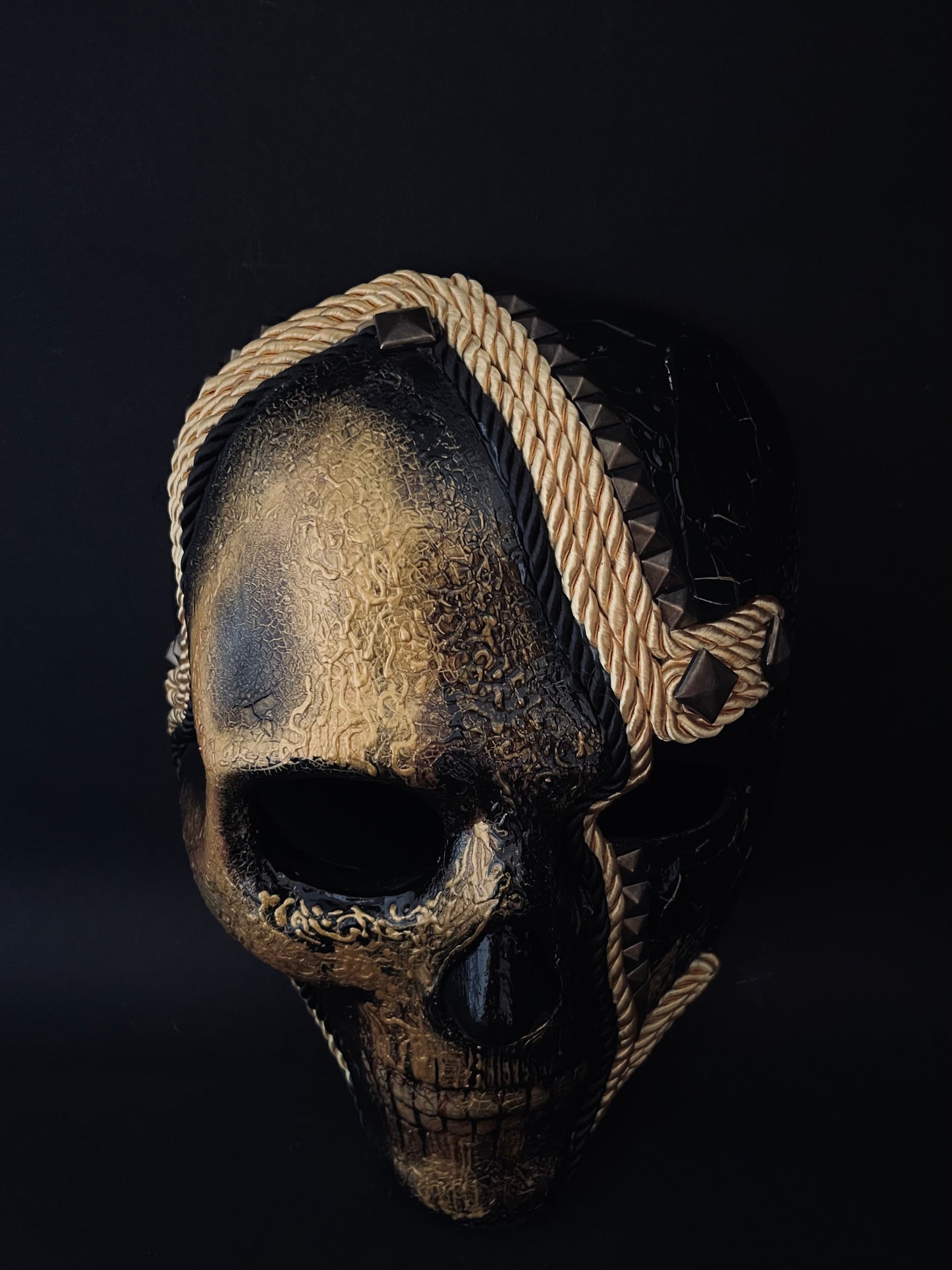 Skull mask.  Riveted skull mask