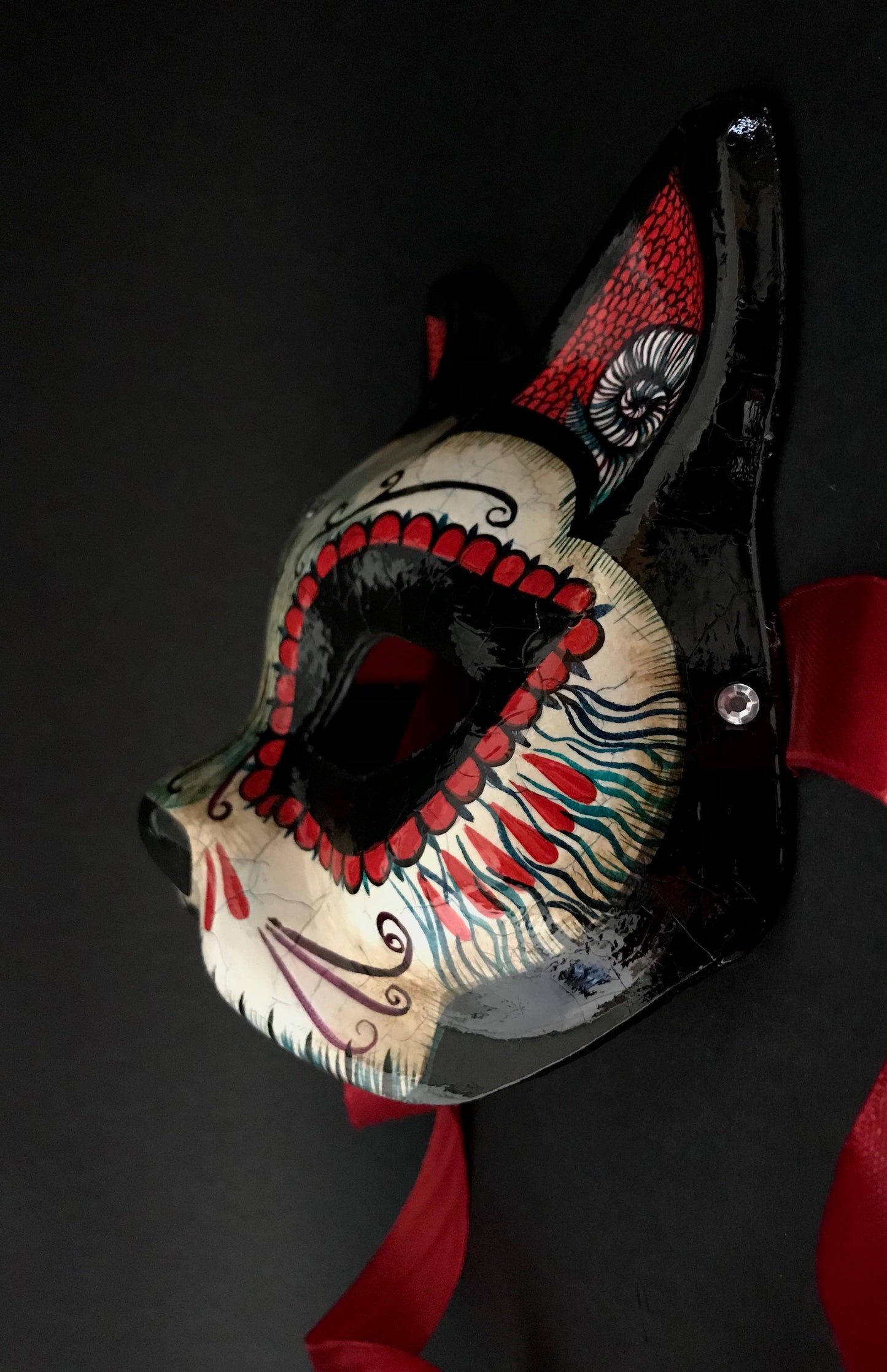 Day of the dead cat mask