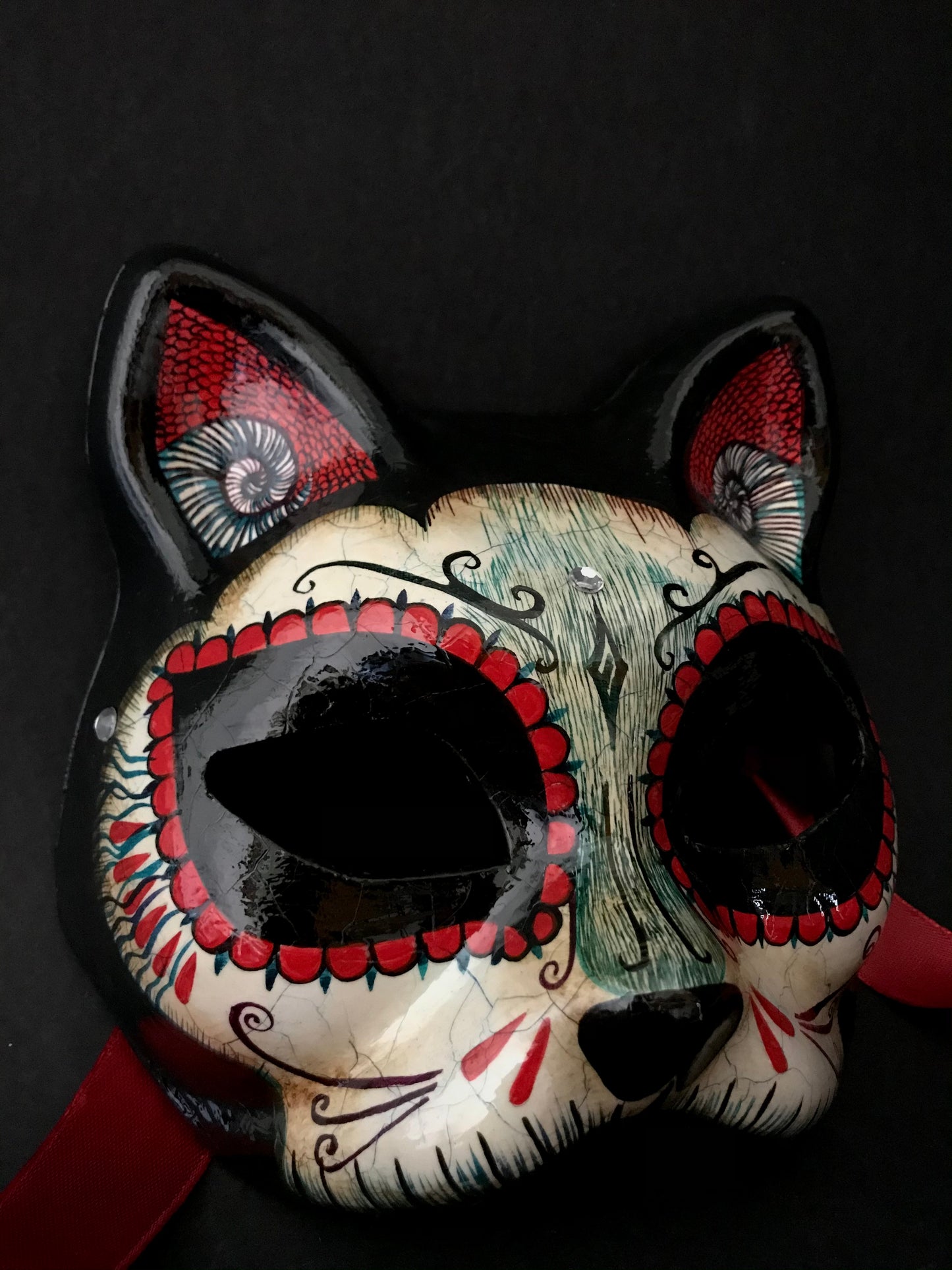 Day of the dead cat mask