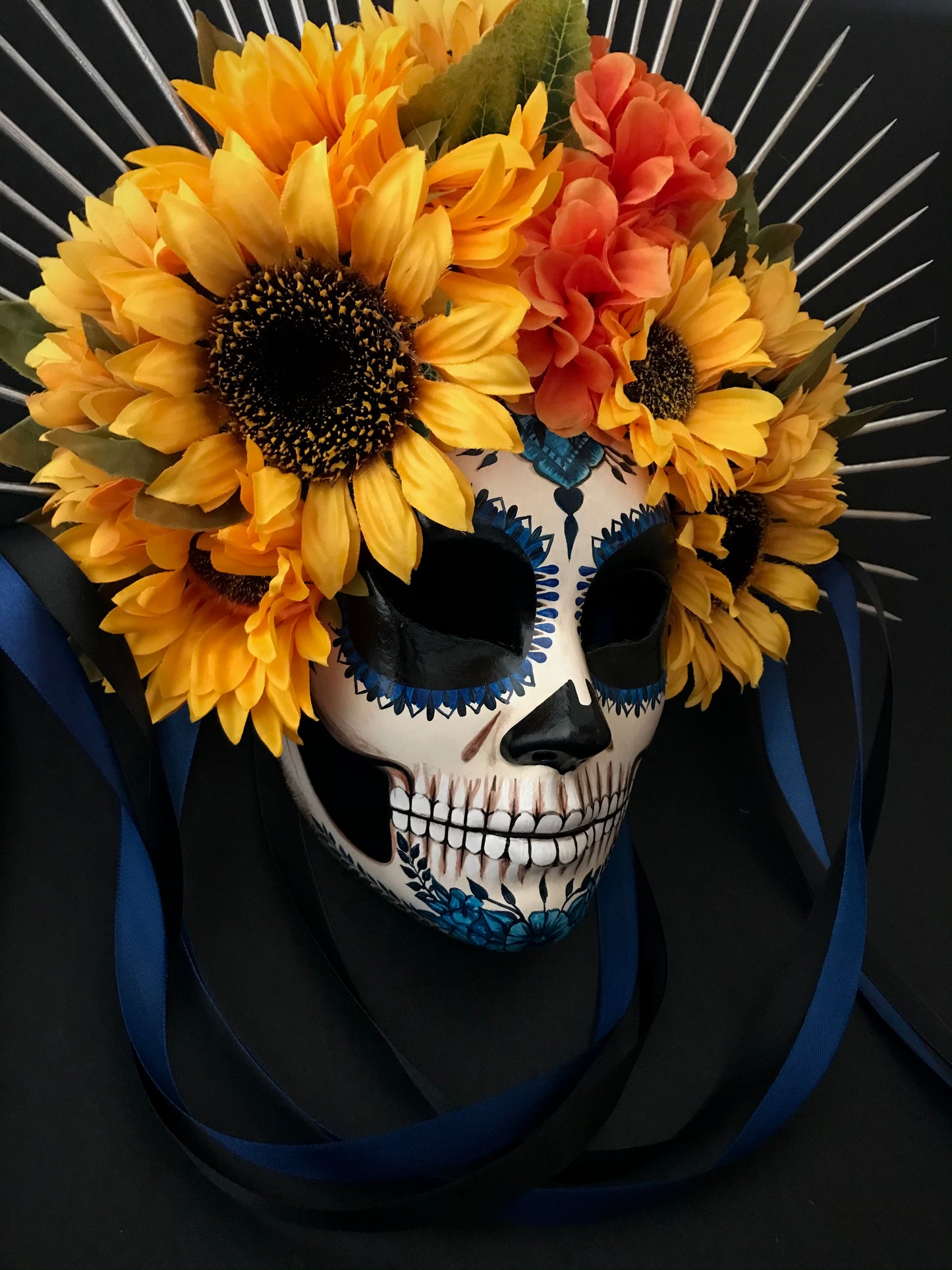 Blue Catrina with sunflowers