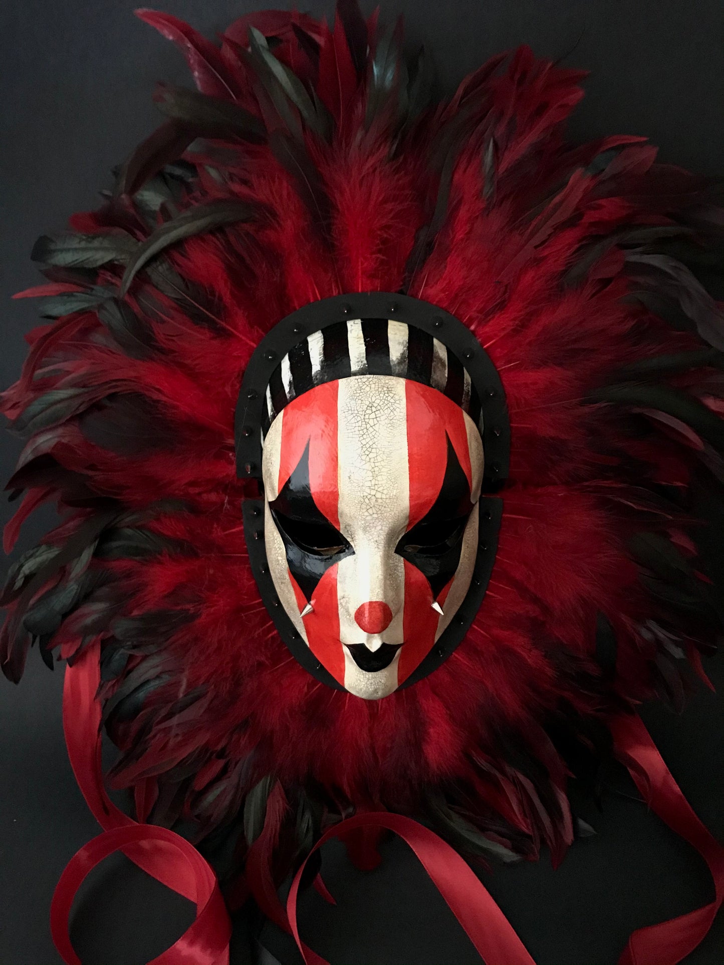 Double mask with feathers