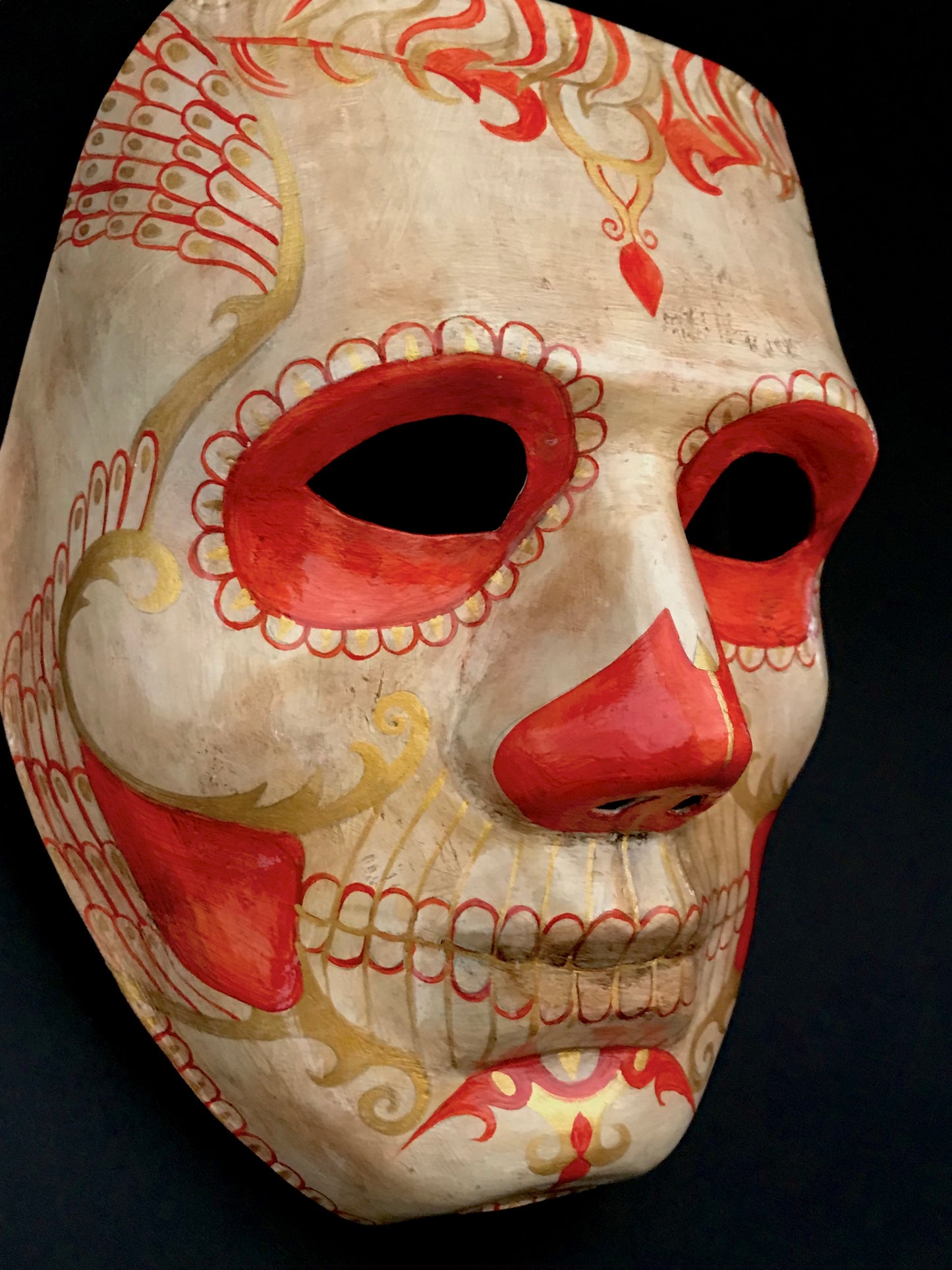 Red day of the dead mask