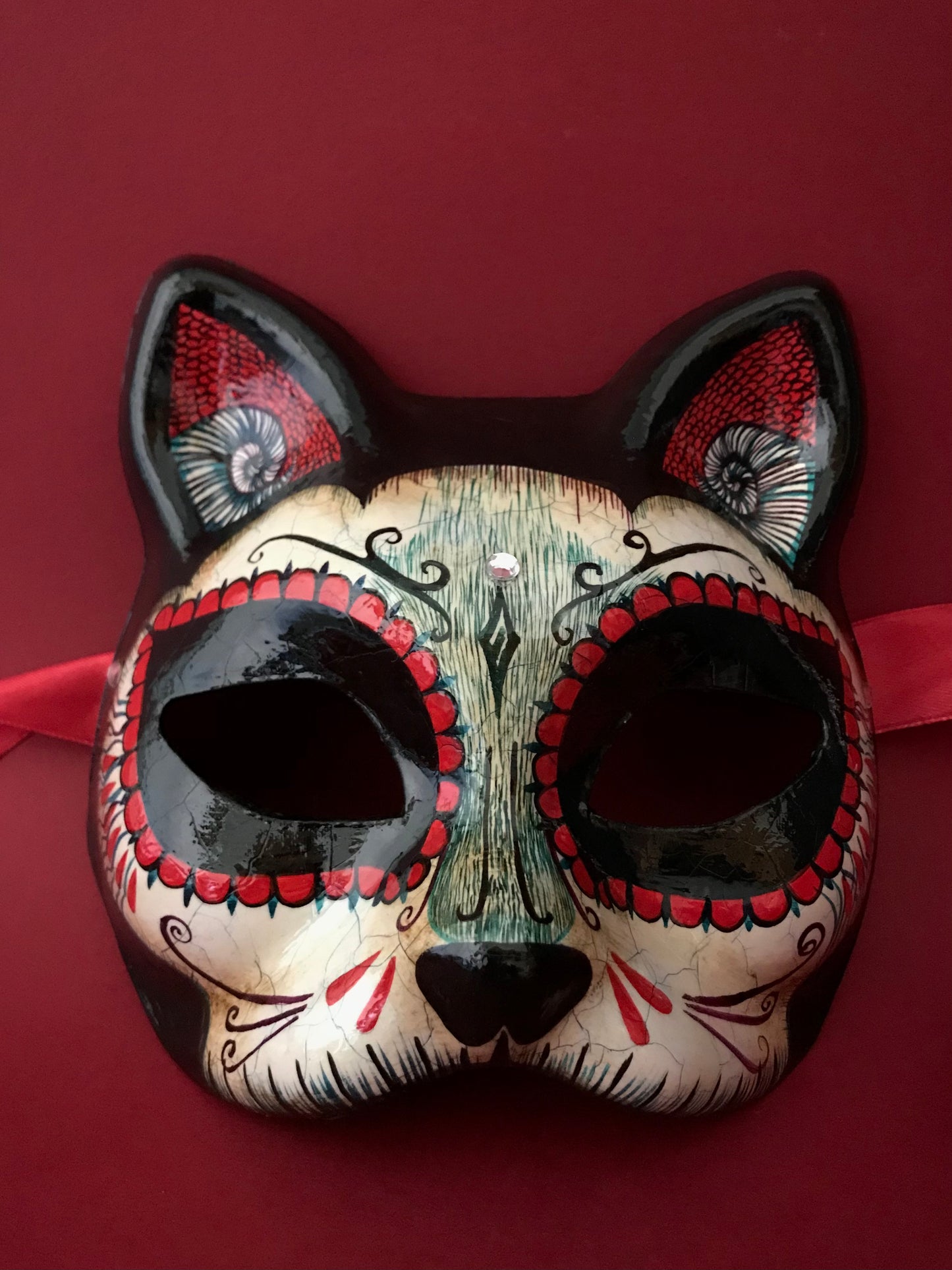 Day of the dead cat mask