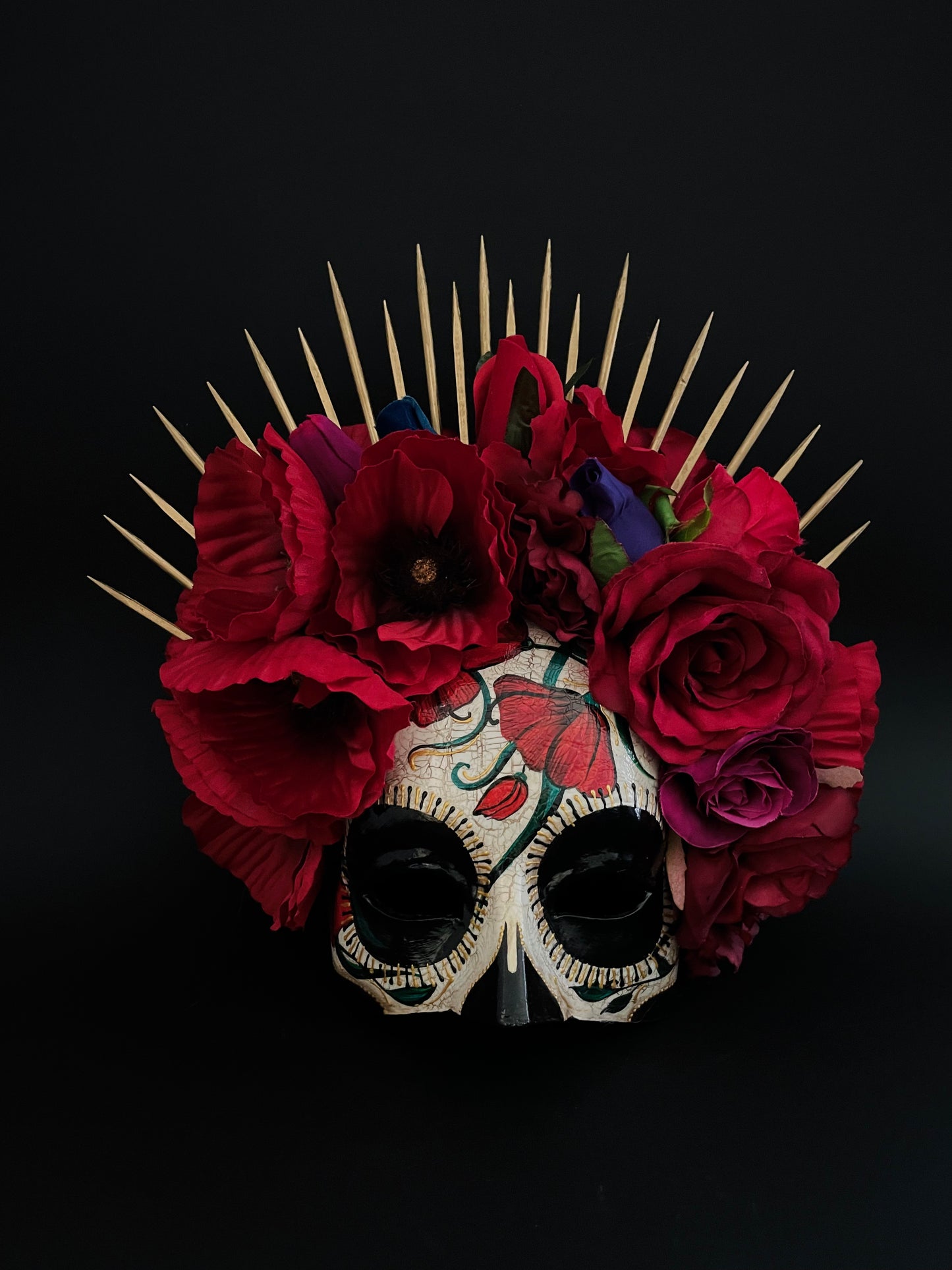 Catrina with red flowers