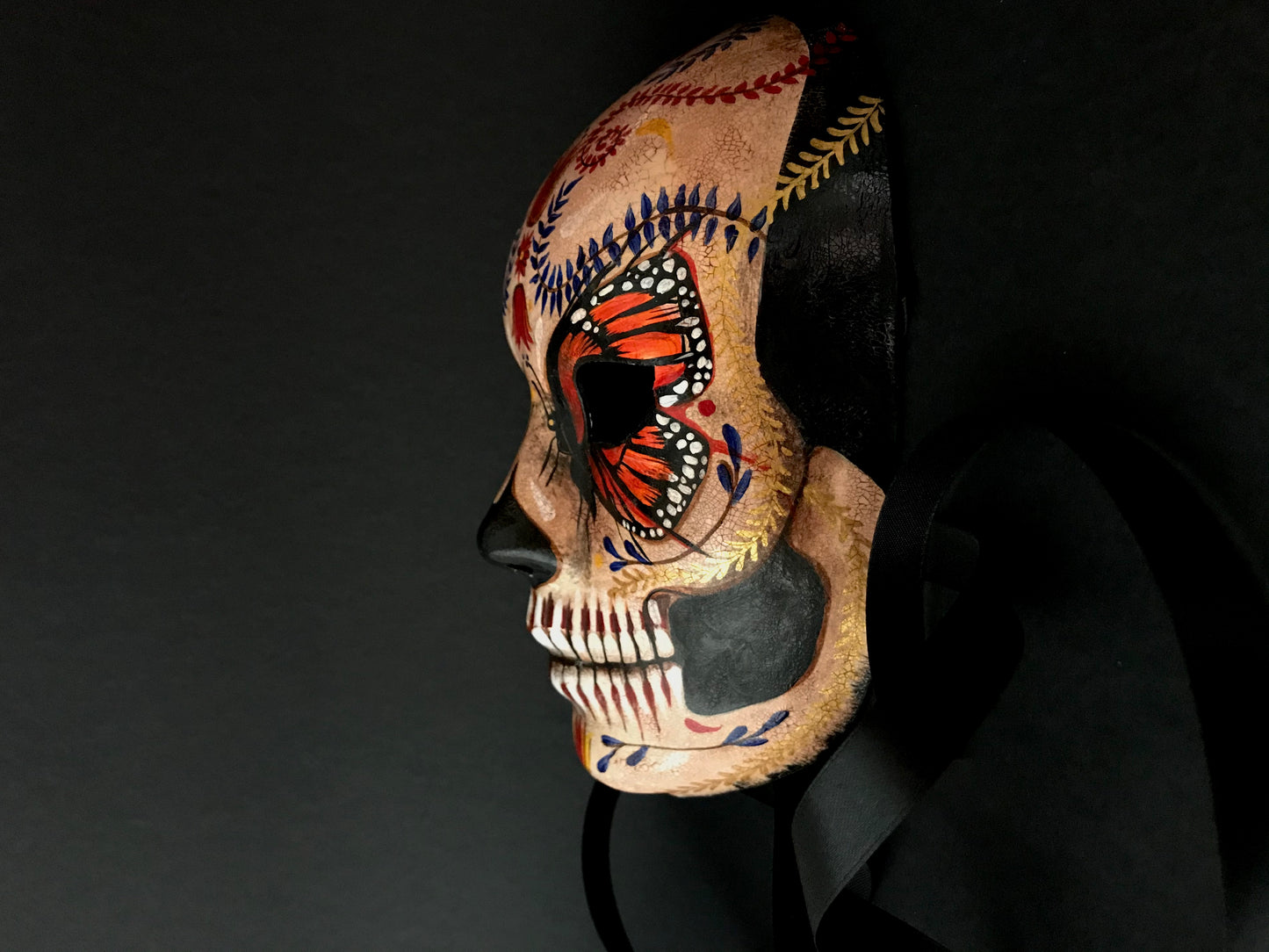 Catrina mask with monarch butterflies