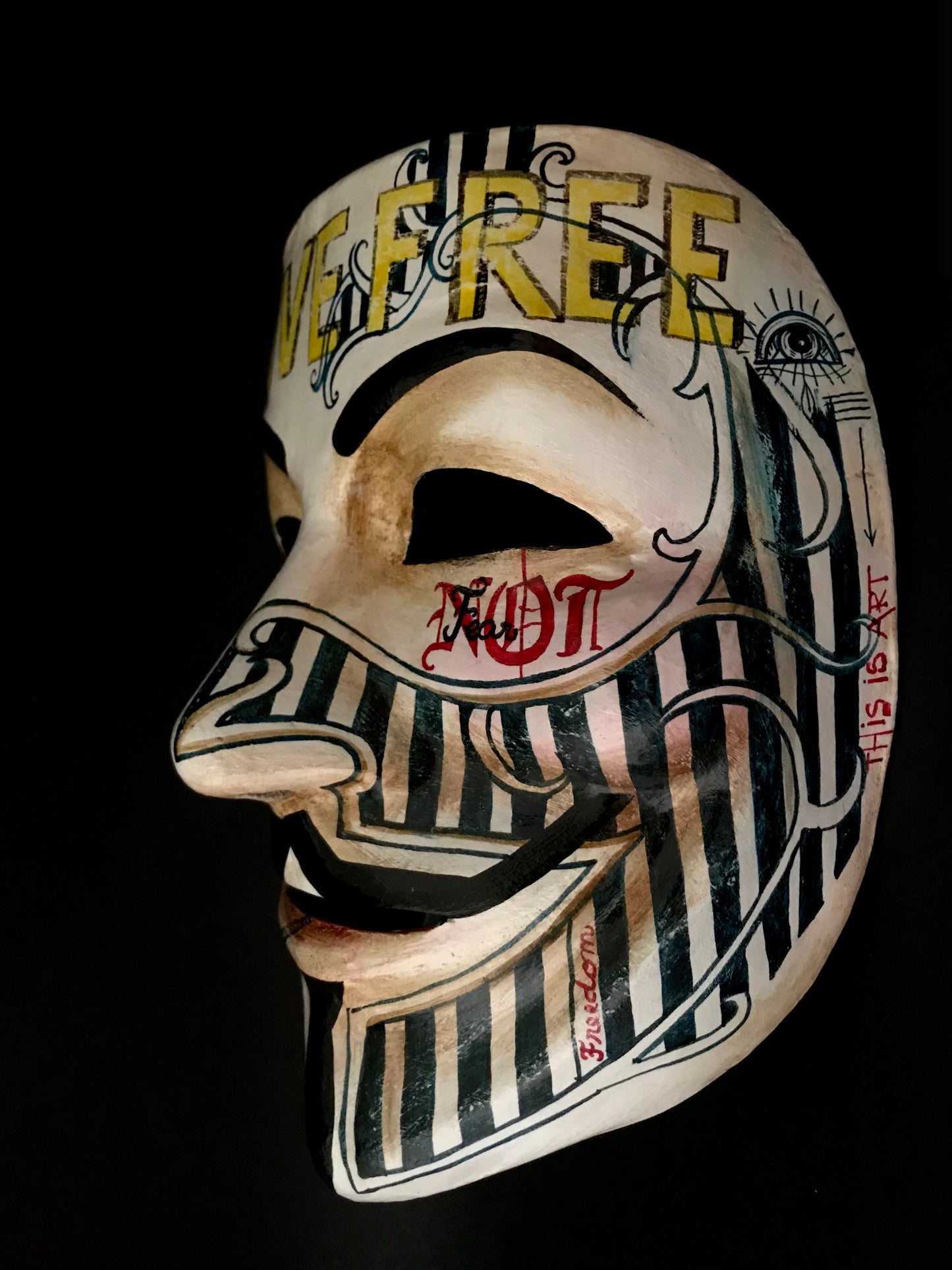 Anonymous mask with tattoos