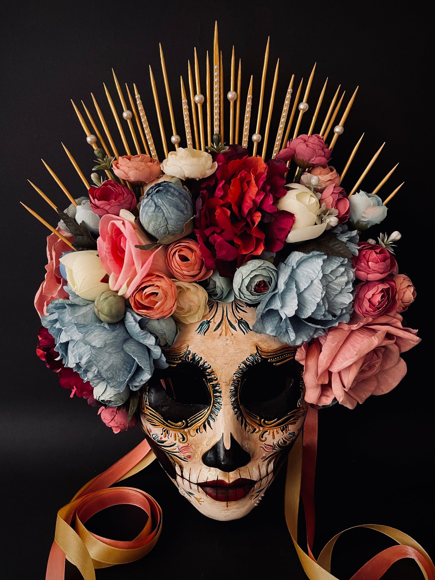 Baroque Catrina mask. Day of the dead mask.