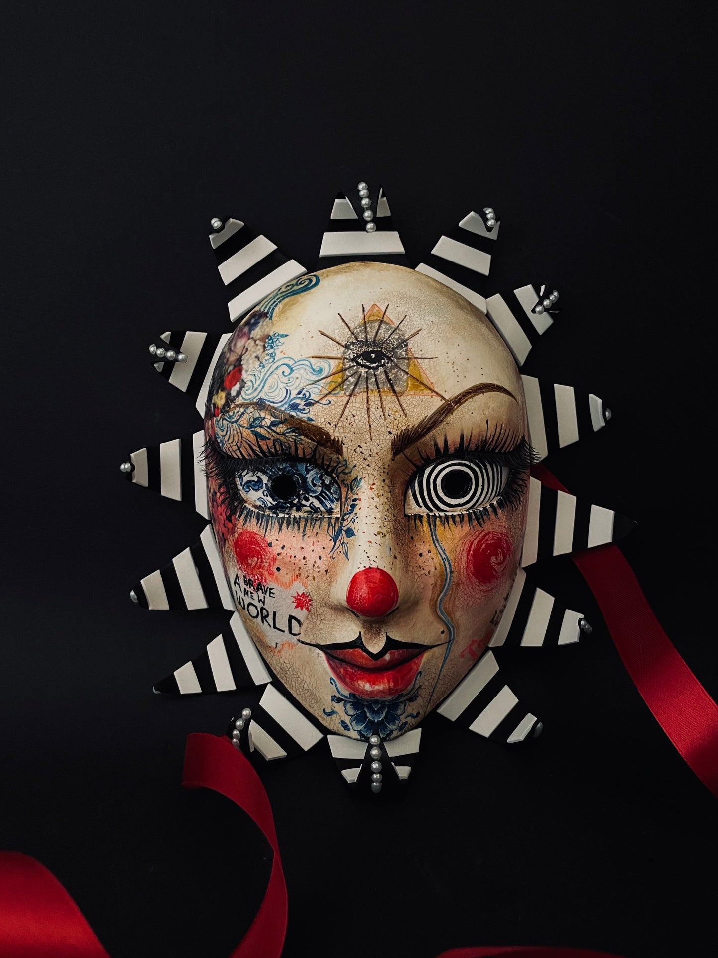 Moretta clown mask. Carnival mask