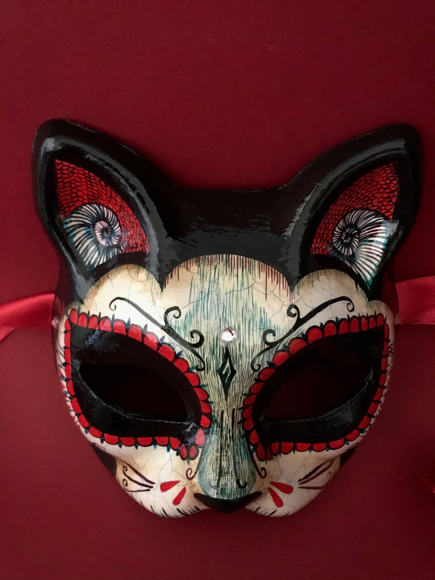 Day of the dead cat mask